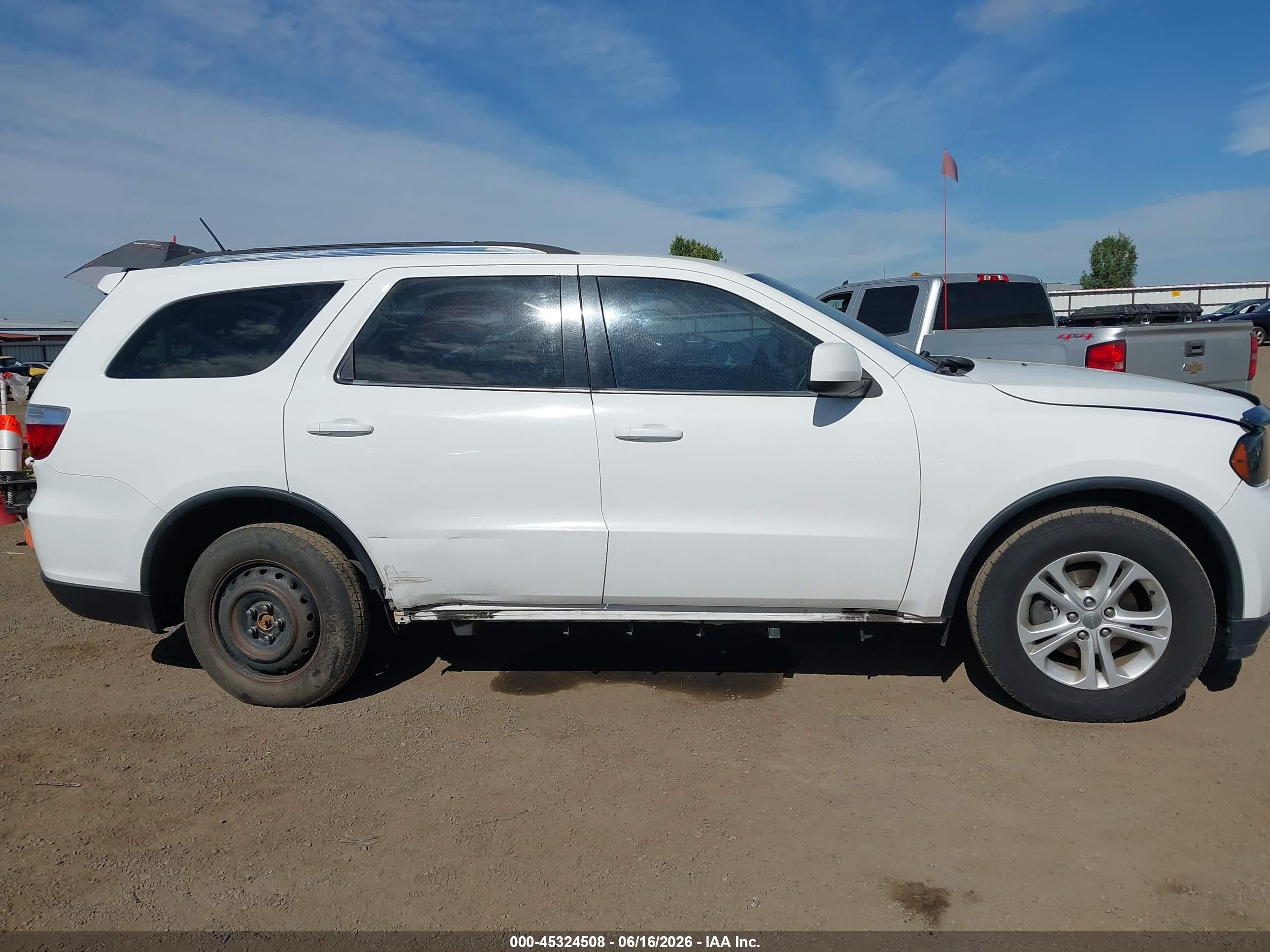 2013 Dodge Durango Sxt White vin: 1C4RDJAG4DC512426