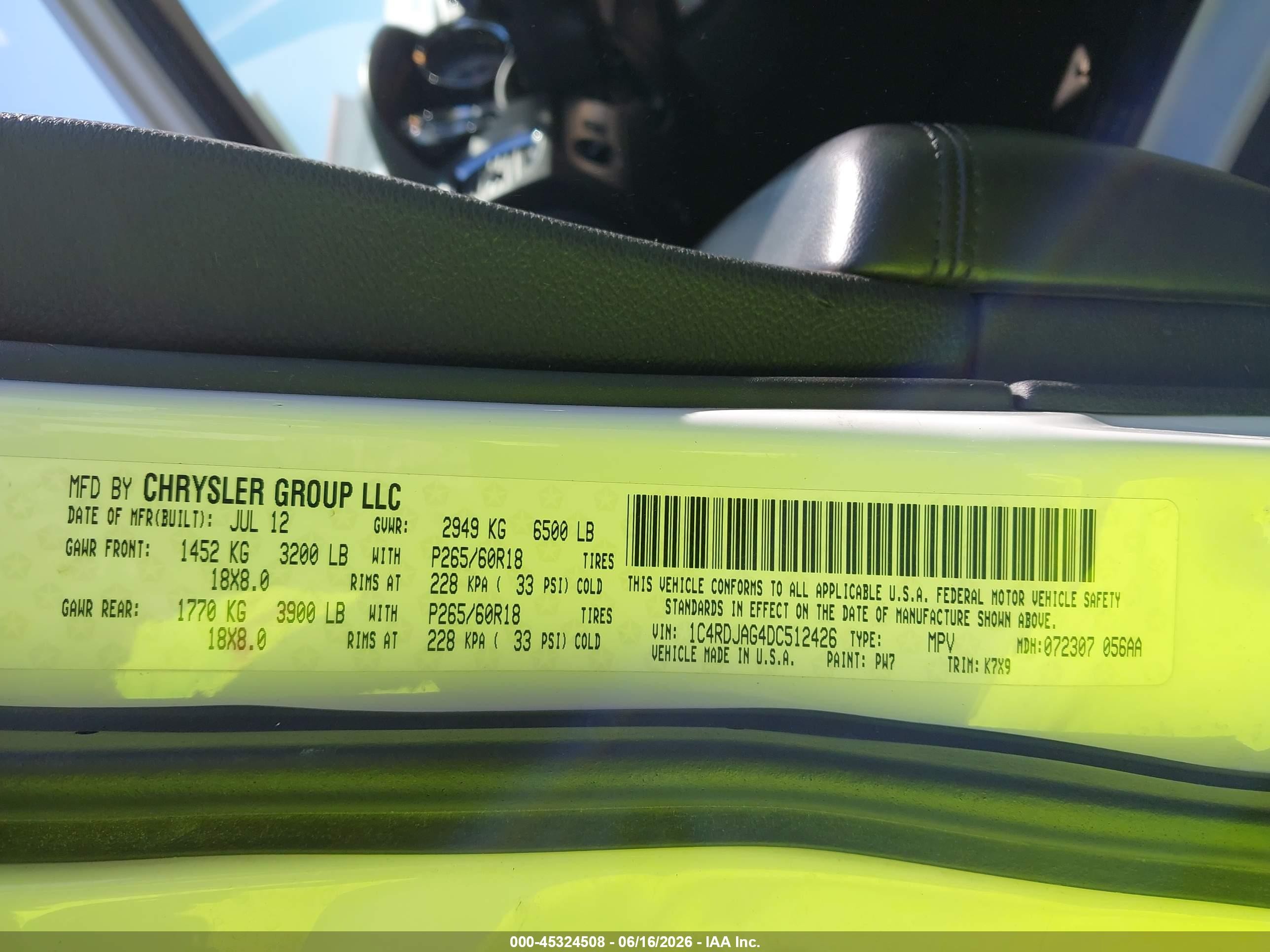 2013 Dodge Durango Sxt White vin: 1C4RDJAG4DC512426