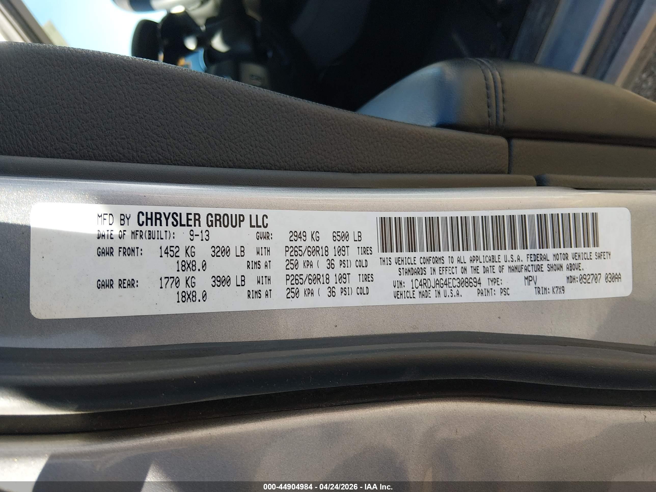 2014 Dodge Durango Sxt Silver vin: 1C4RDJAG4EC308694