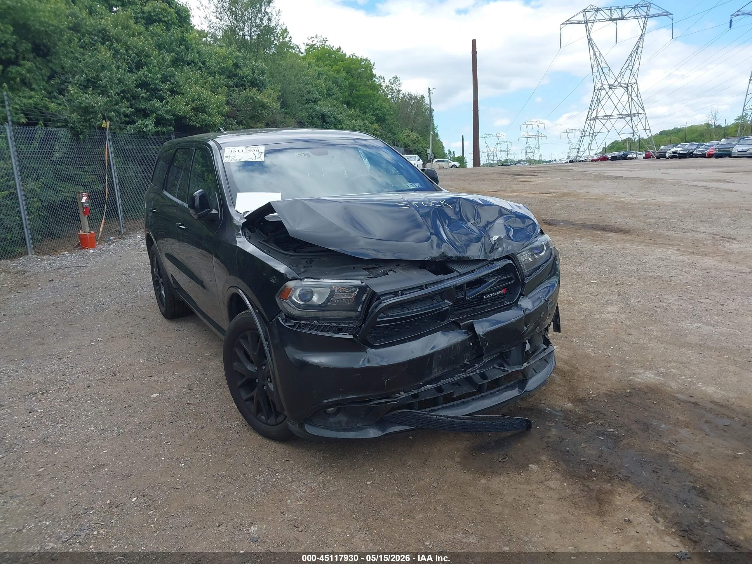 2015 Dodge Durango Sxt Black vin: 1C4RDJAG4FC858186