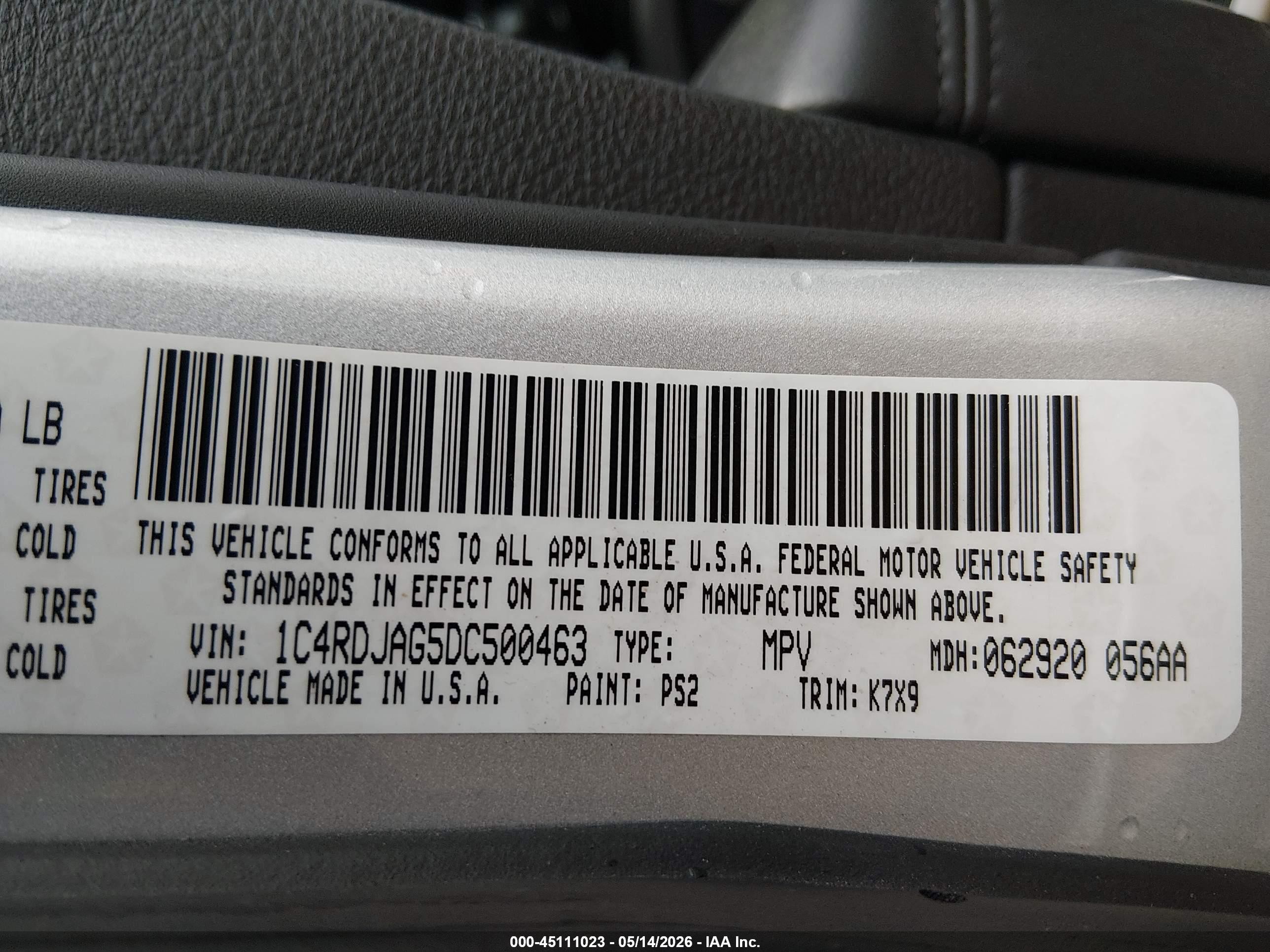 2013 Dodge Durango Sxt Серебряный vin: 1C4RDJAG5DC500463