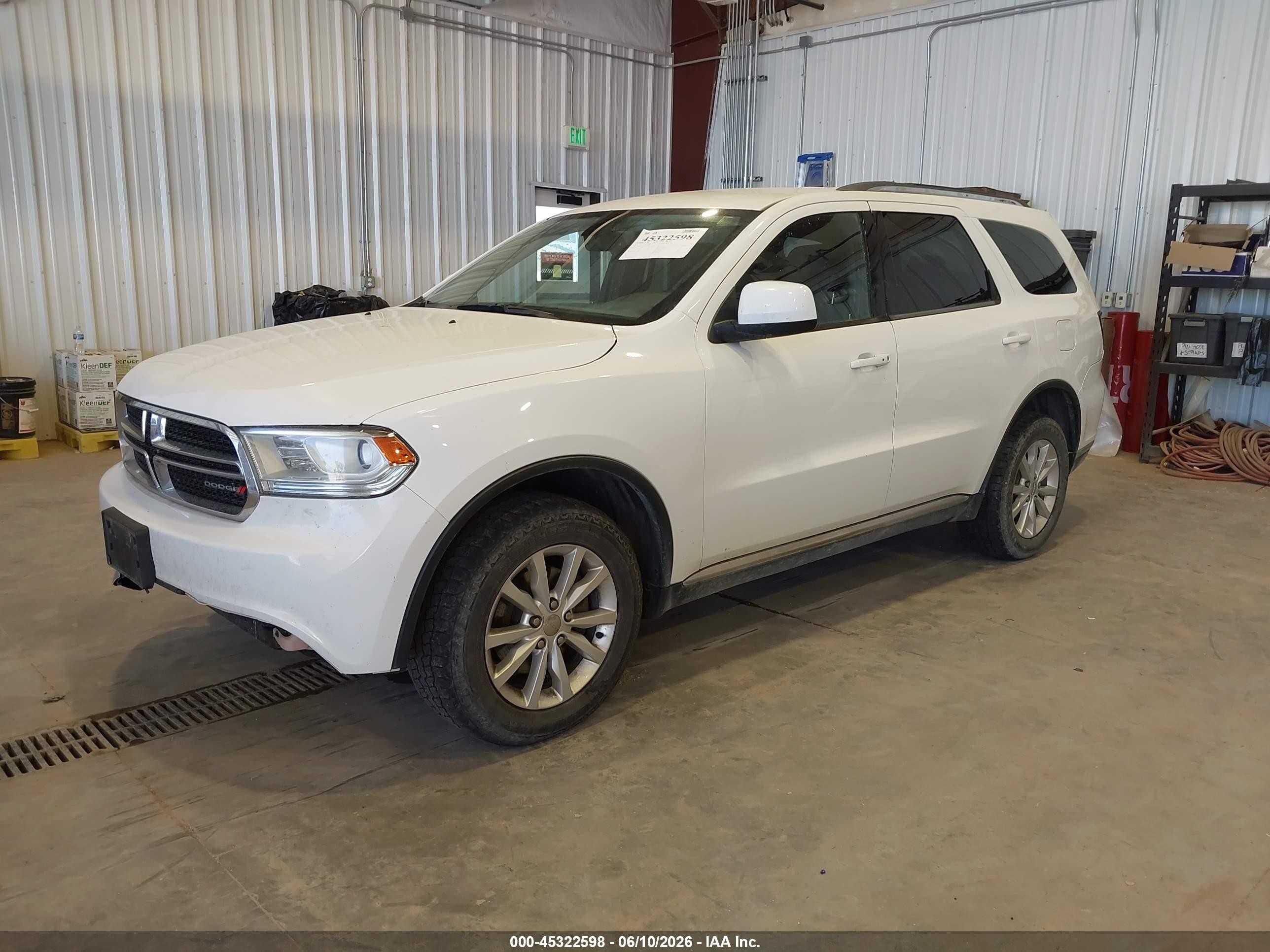 2014 Dodge Durango Sxt White vin: 1C4RDJAG5EC314682