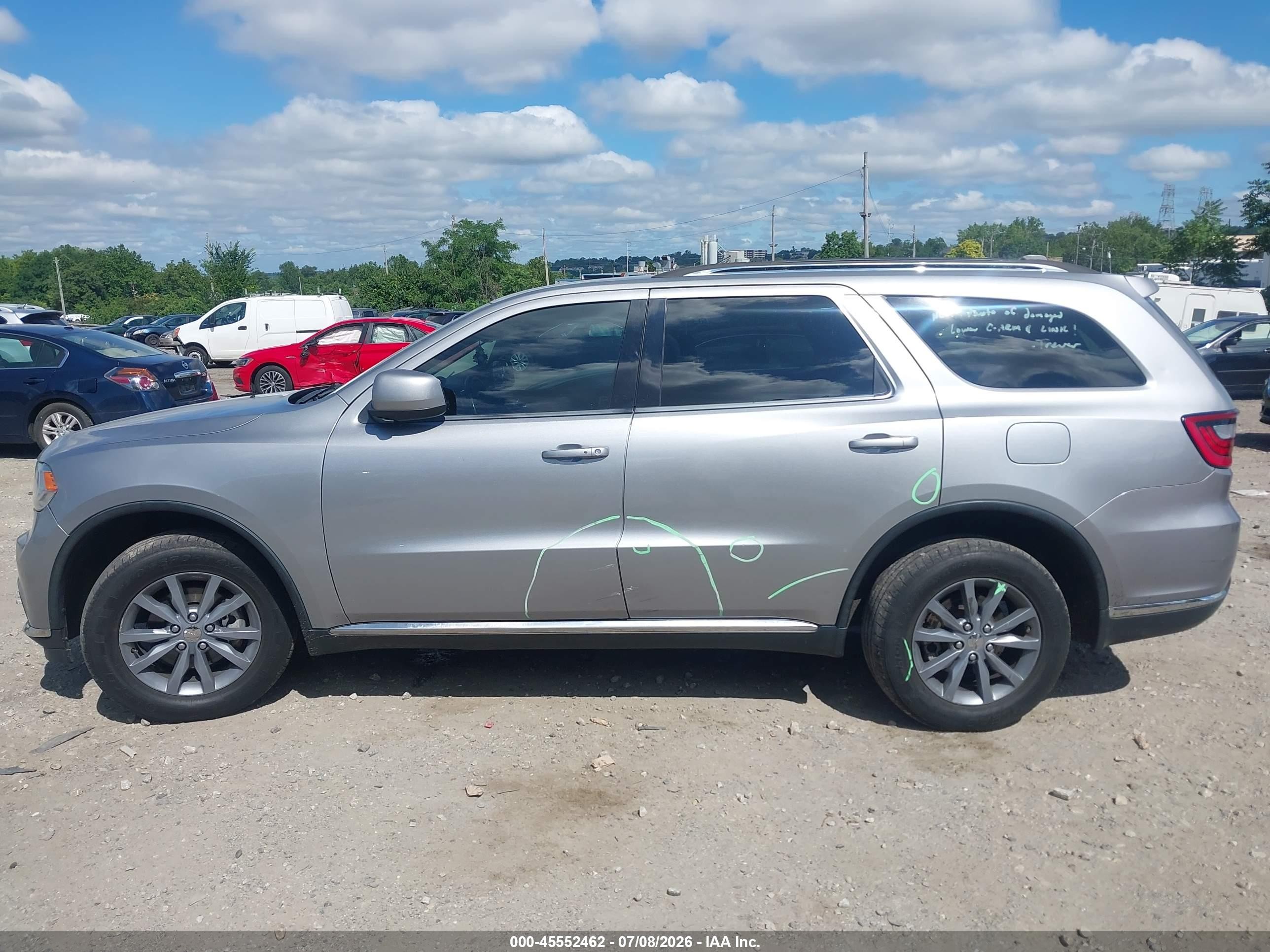 2014 Dodge Durango Sxt Silver vin: 1C4RDJAG5EC973281