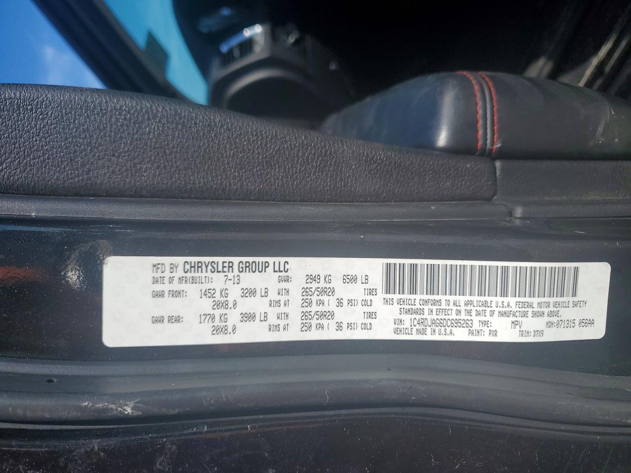 2013 Dodge Durango Sxt Черный vin: 1C4RDJAG6DC695263