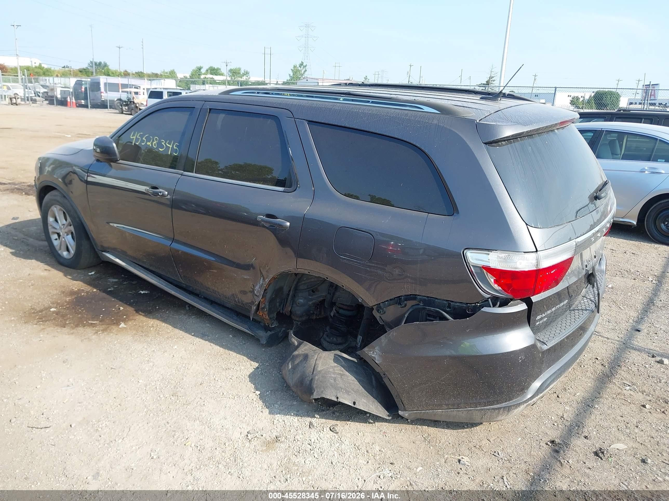 2013 Dodge Durango Sxt Gray vin: 1C4RDJAG6DC699555