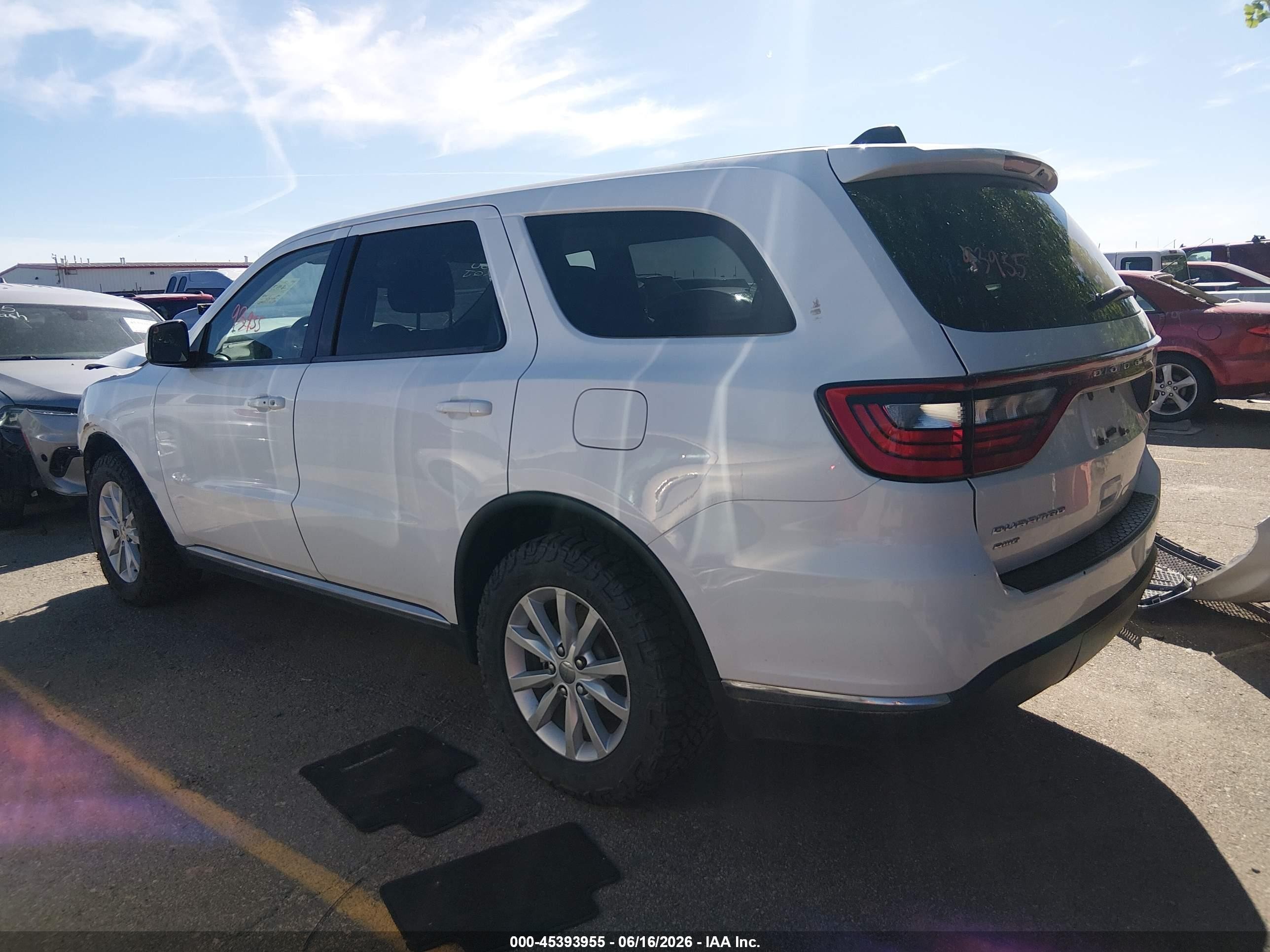 2015 Dodge Durango Sxt White vin: 1C4RDJAG6FC796175