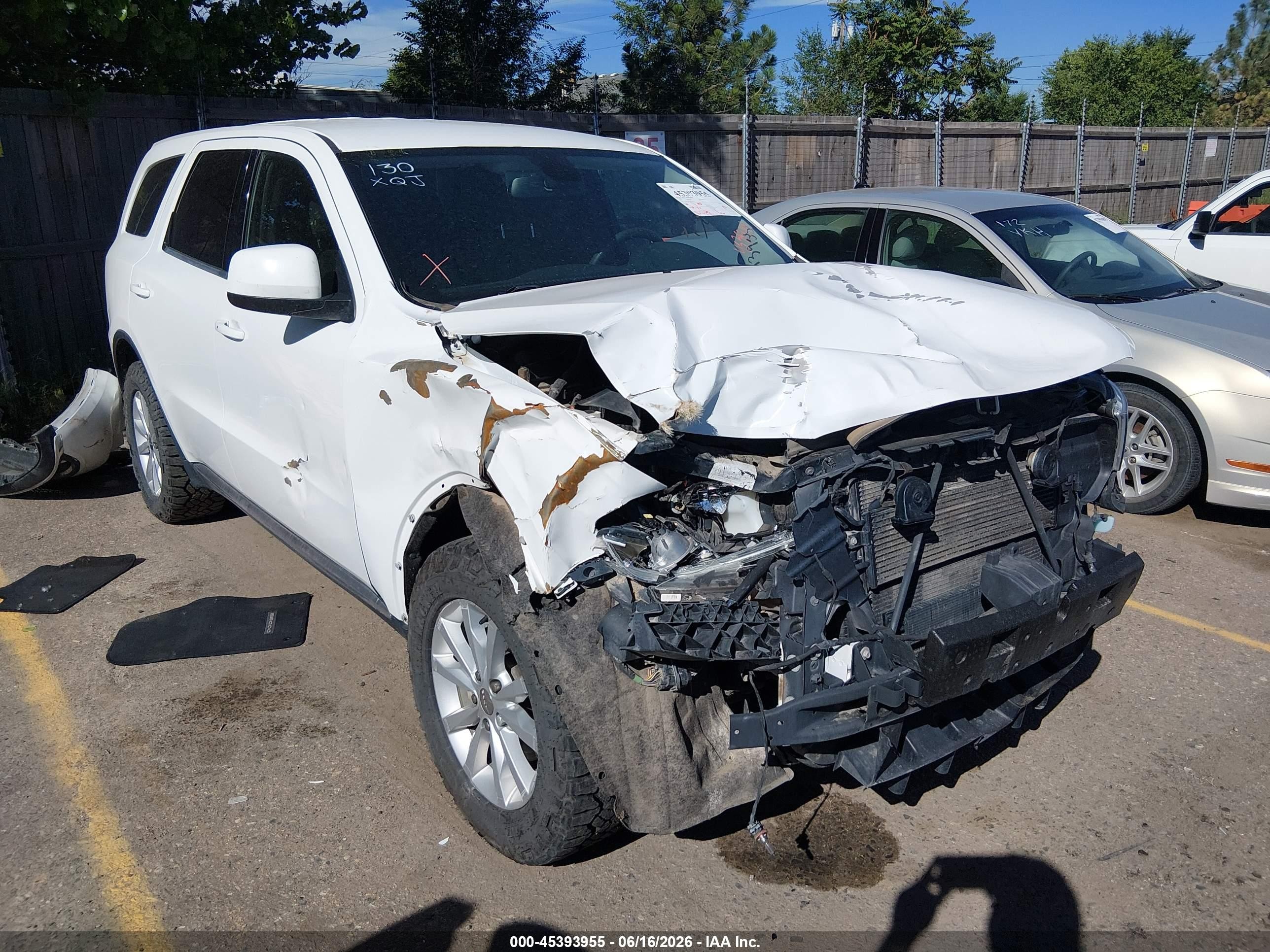 2015 Dodge Durango Sxt White vin: 1C4RDJAG6FC796175