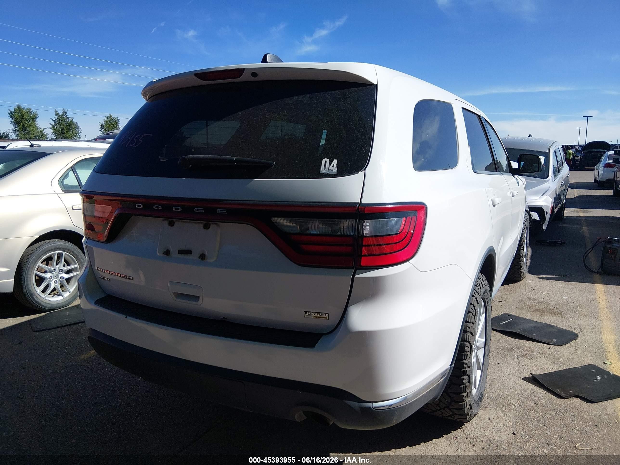 2015 Dodge Durango Sxt White vin: 1C4RDJAG6FC796175