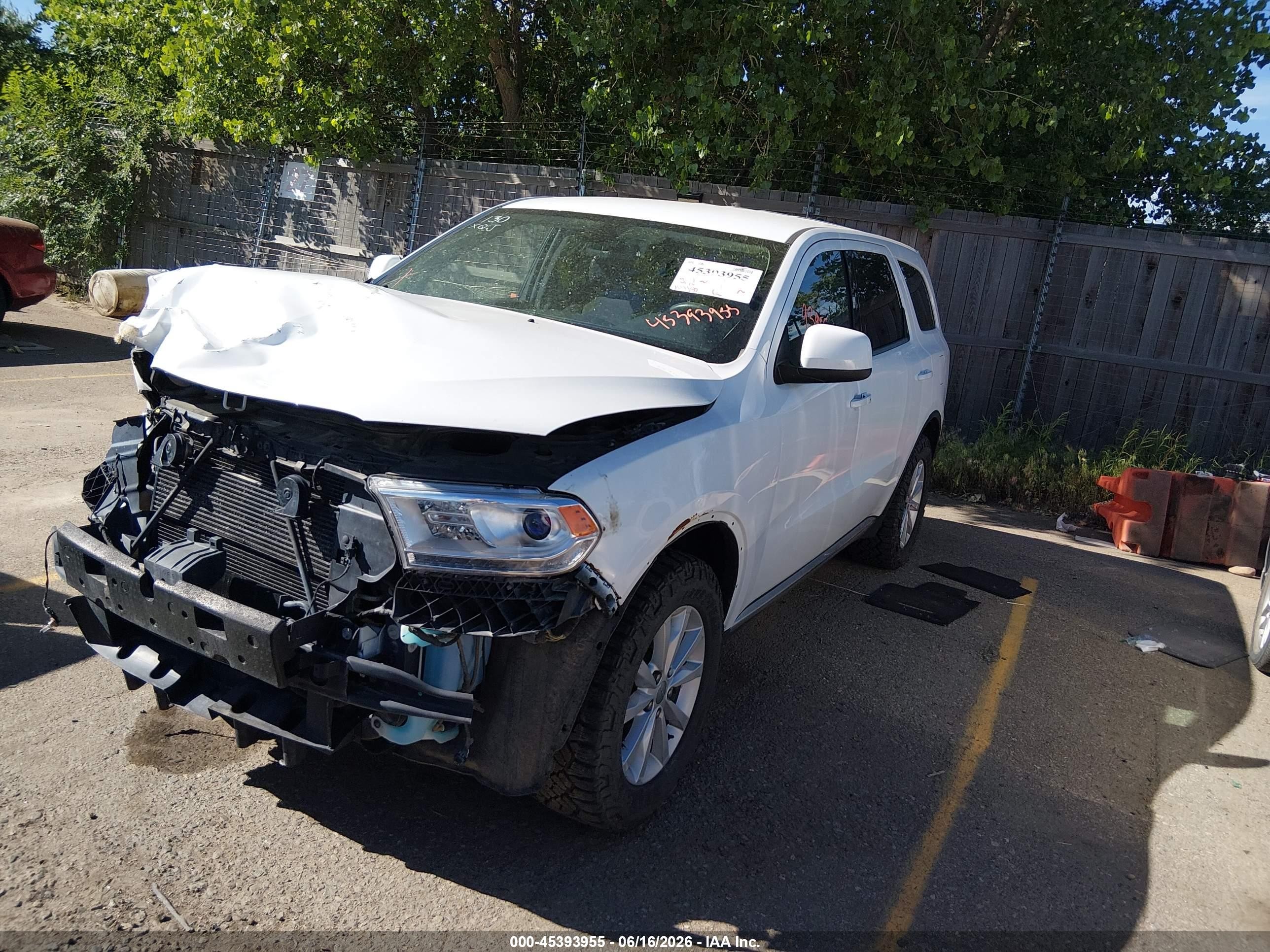 2015 Dodge Durango Sxt White vin: 1C4RDJAG6FC796175