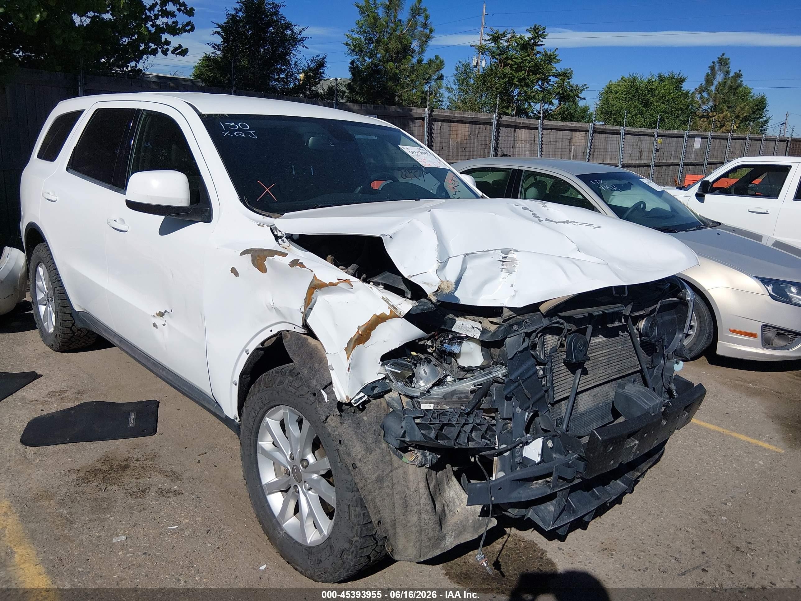 2015 Dodge Durango Sxt White vin: 1C4RDJAG6FC796175
