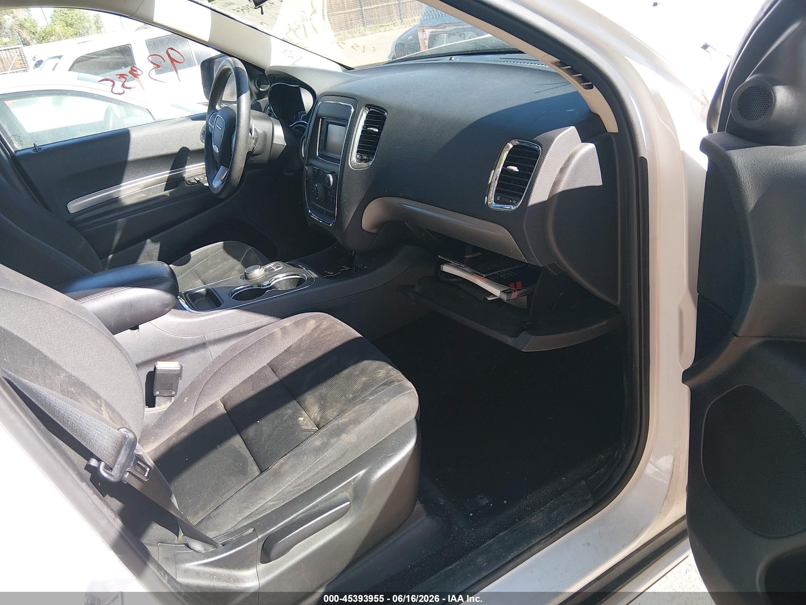 2015 Dodge Durango Sxt White vin: 1C4RDJAG6FC796175