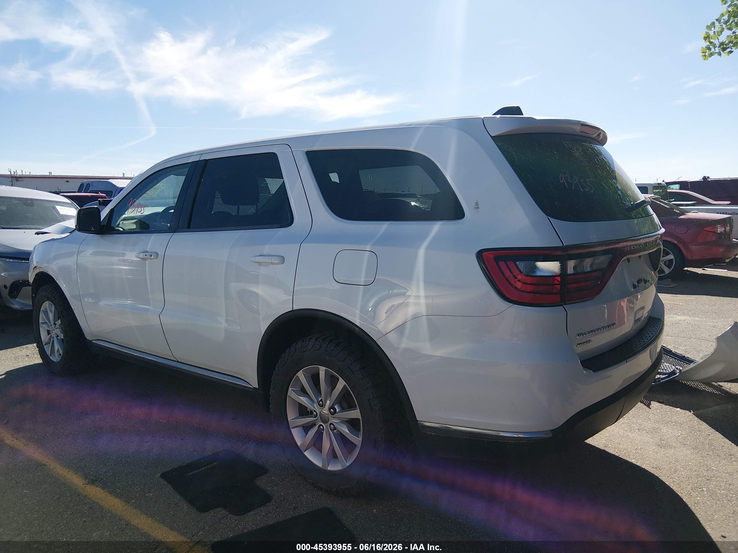 2015 Dodge Durango Sxt White vin: 1C4RDJAG6FC796175