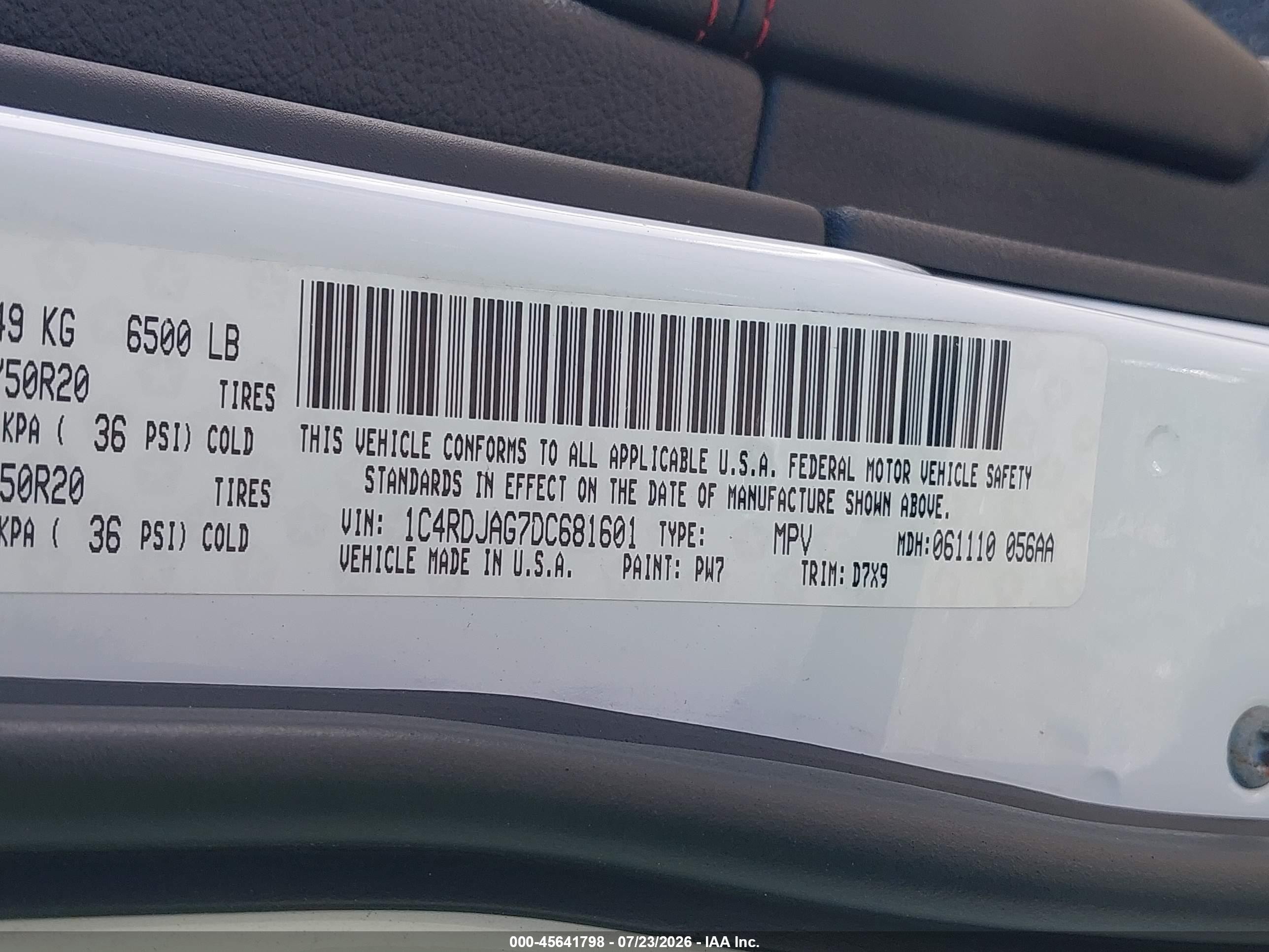 2013 Dodge Durango Sxt Белый vin: 1C4RDJAG7DC681601