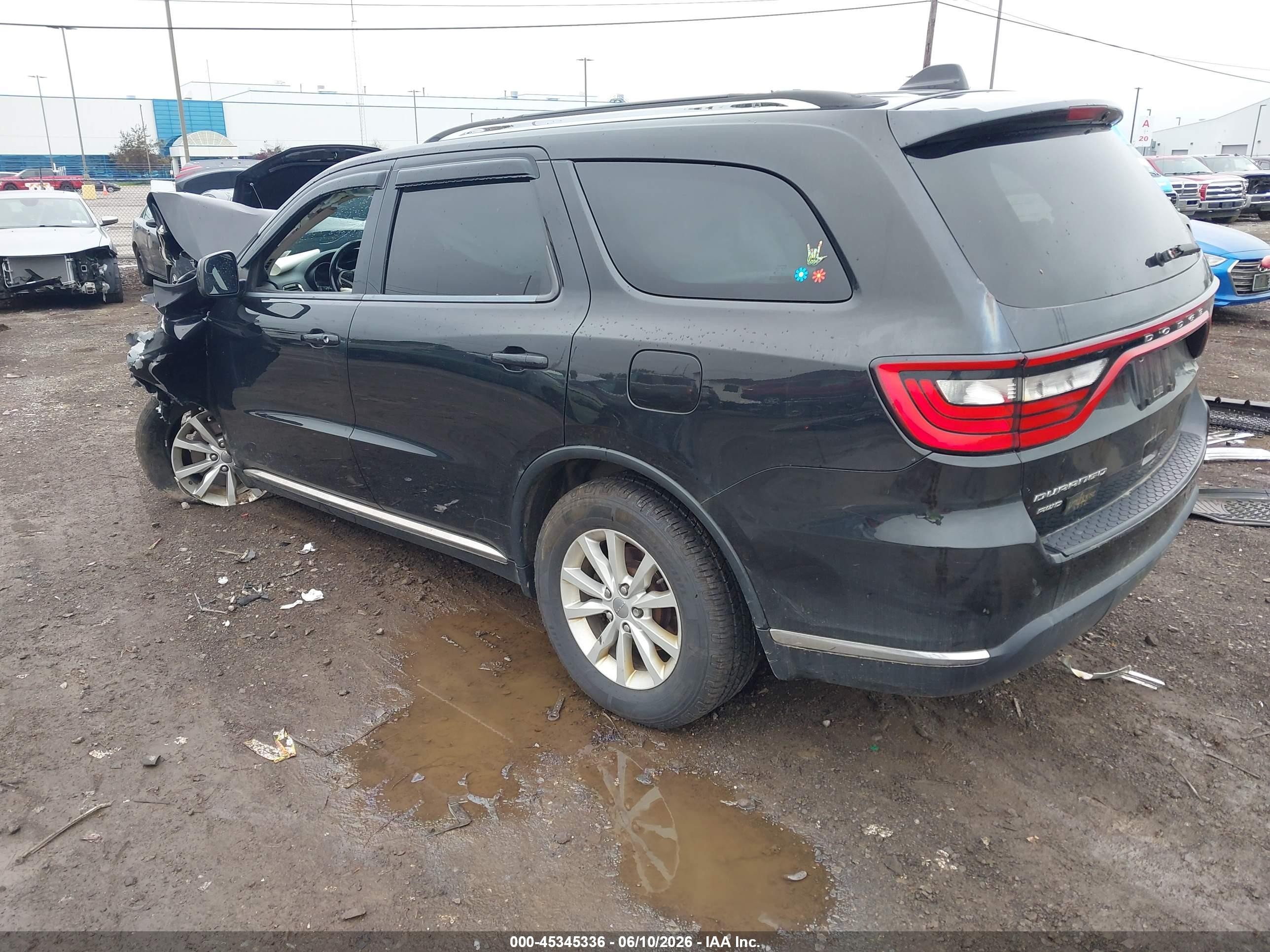 2014 Dodge Durango Sxt Black vin: 1C4RDJAG7EC374754