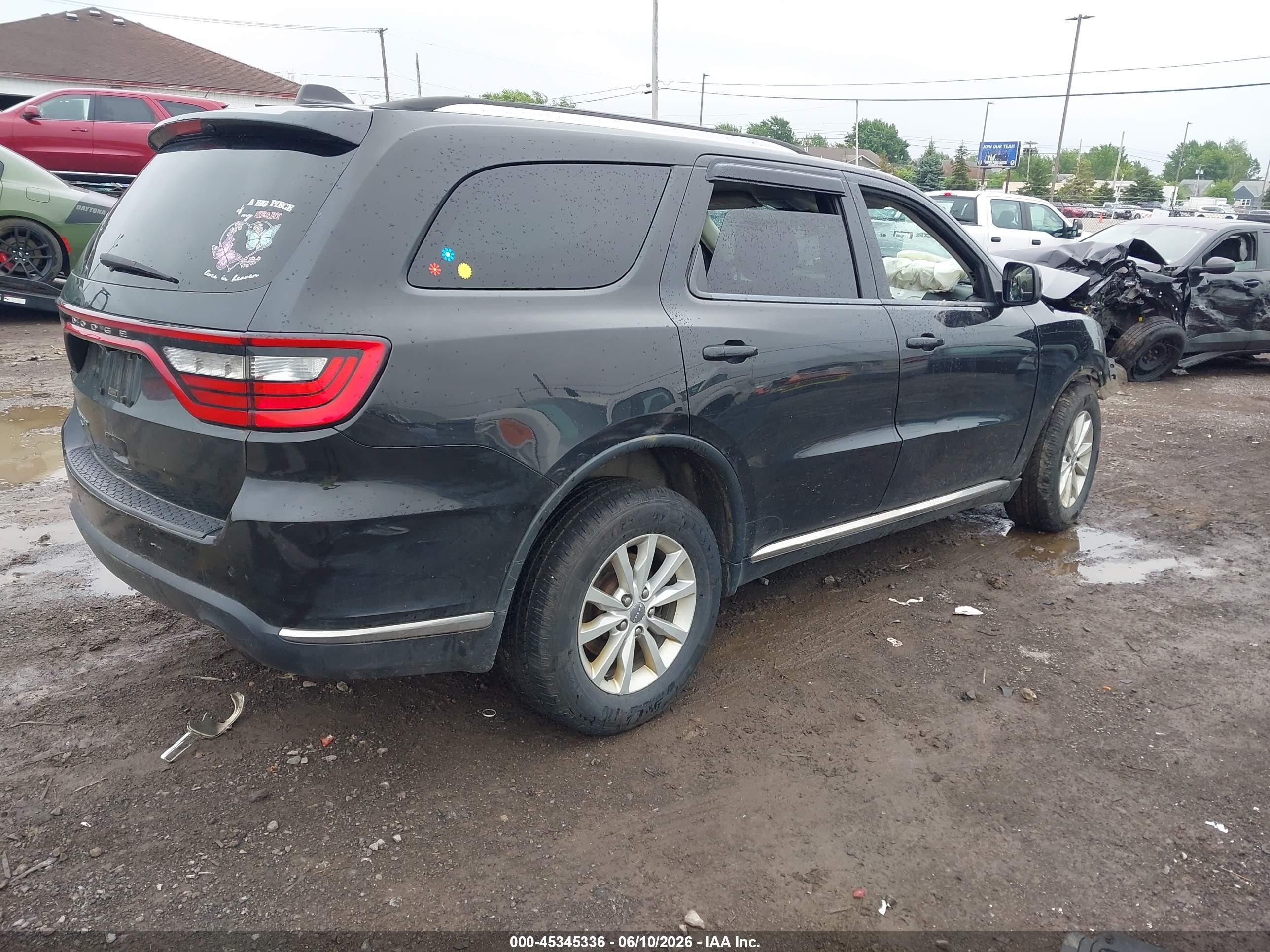 2014 Dodge Durango Sxt Black vin: 1C4RDJAG7EC374754