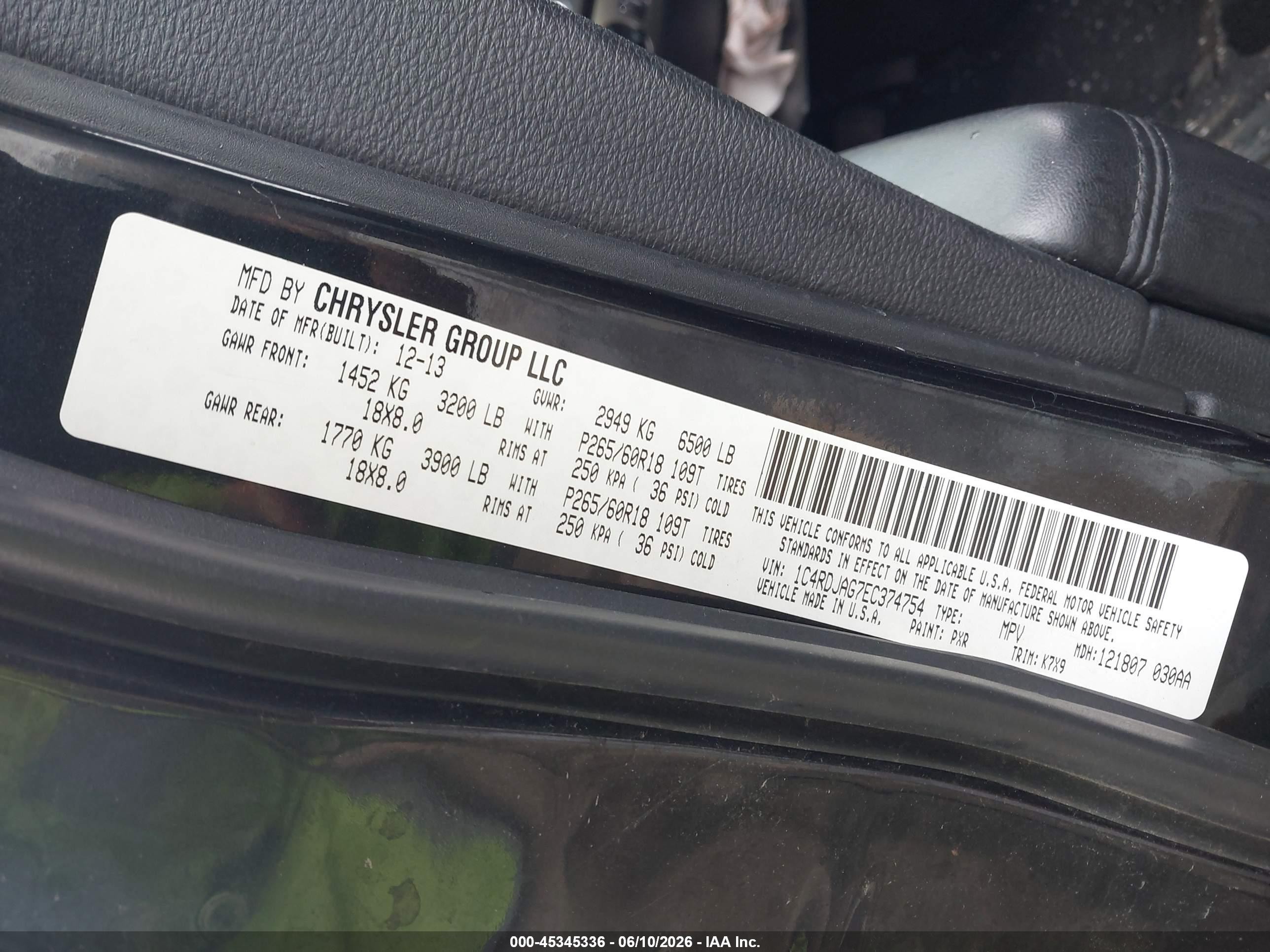 2014 Dodge Durango Sxt Black vin: 1C4RDJAG7EC374754