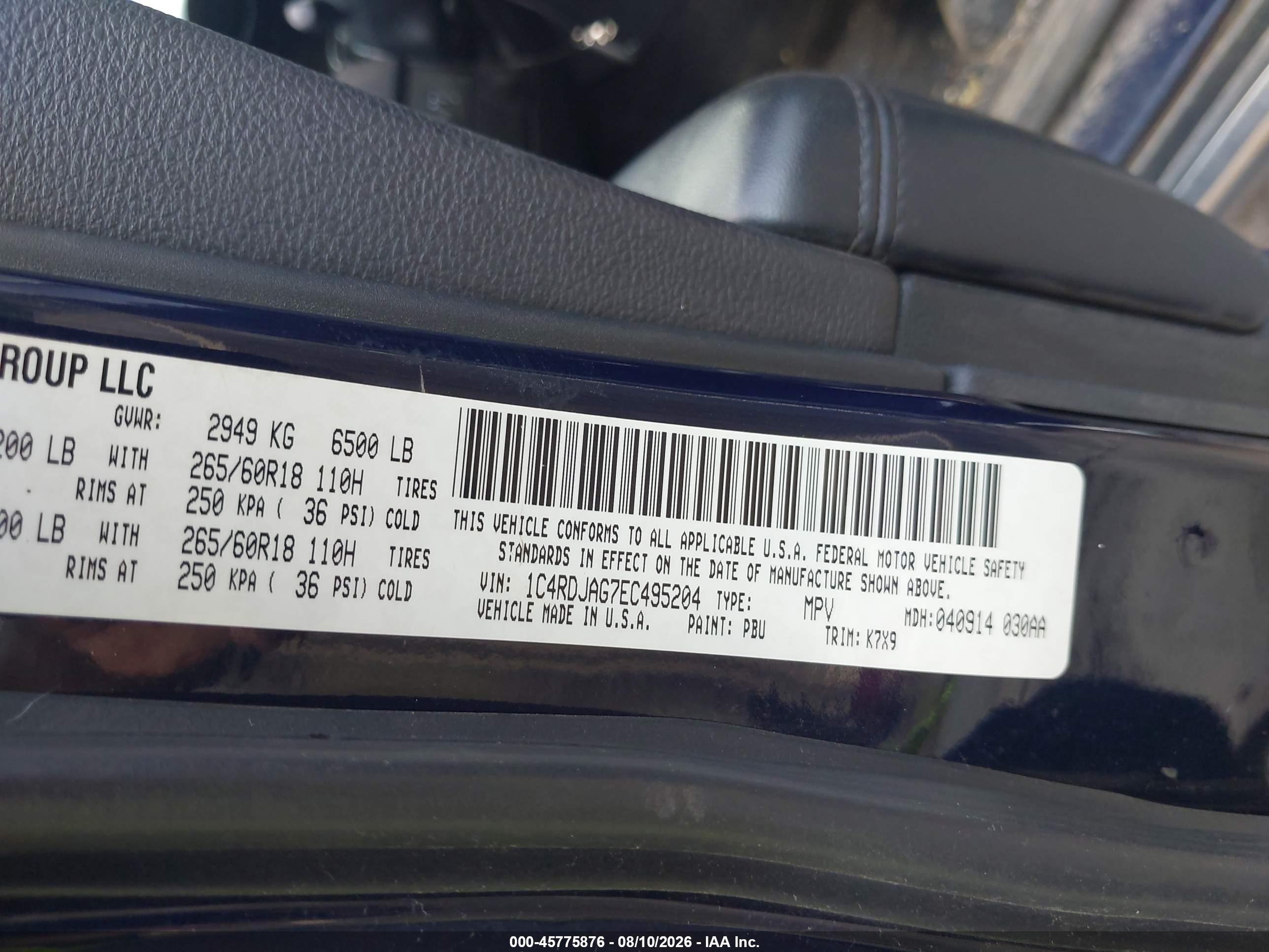 2014 Dodge Durango Sxt Blue vin: 1C4RDJAG7EC495204