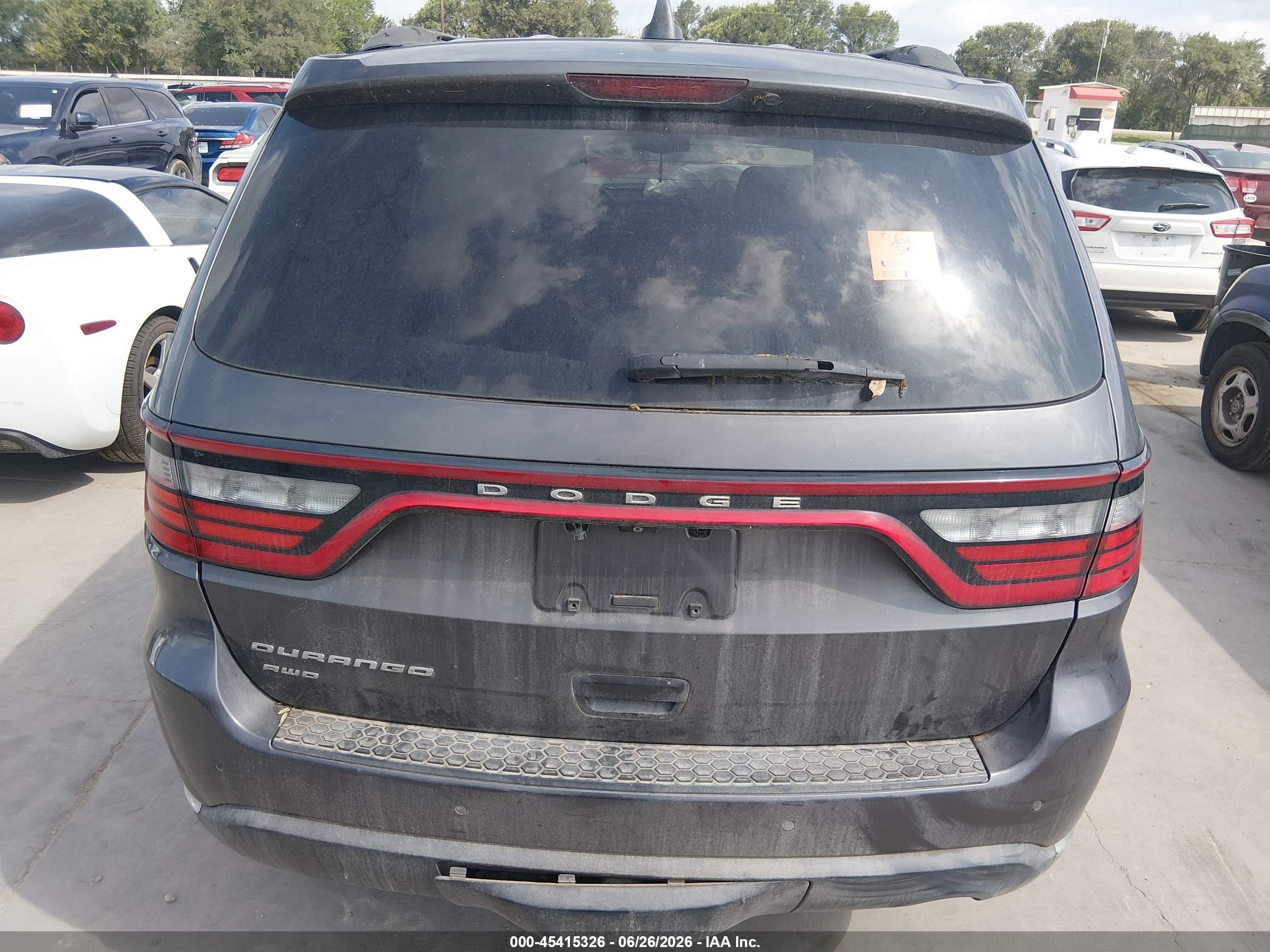 2015 Dodge Durango Sxt Gray vin: 1C4RDJAG7FC709772