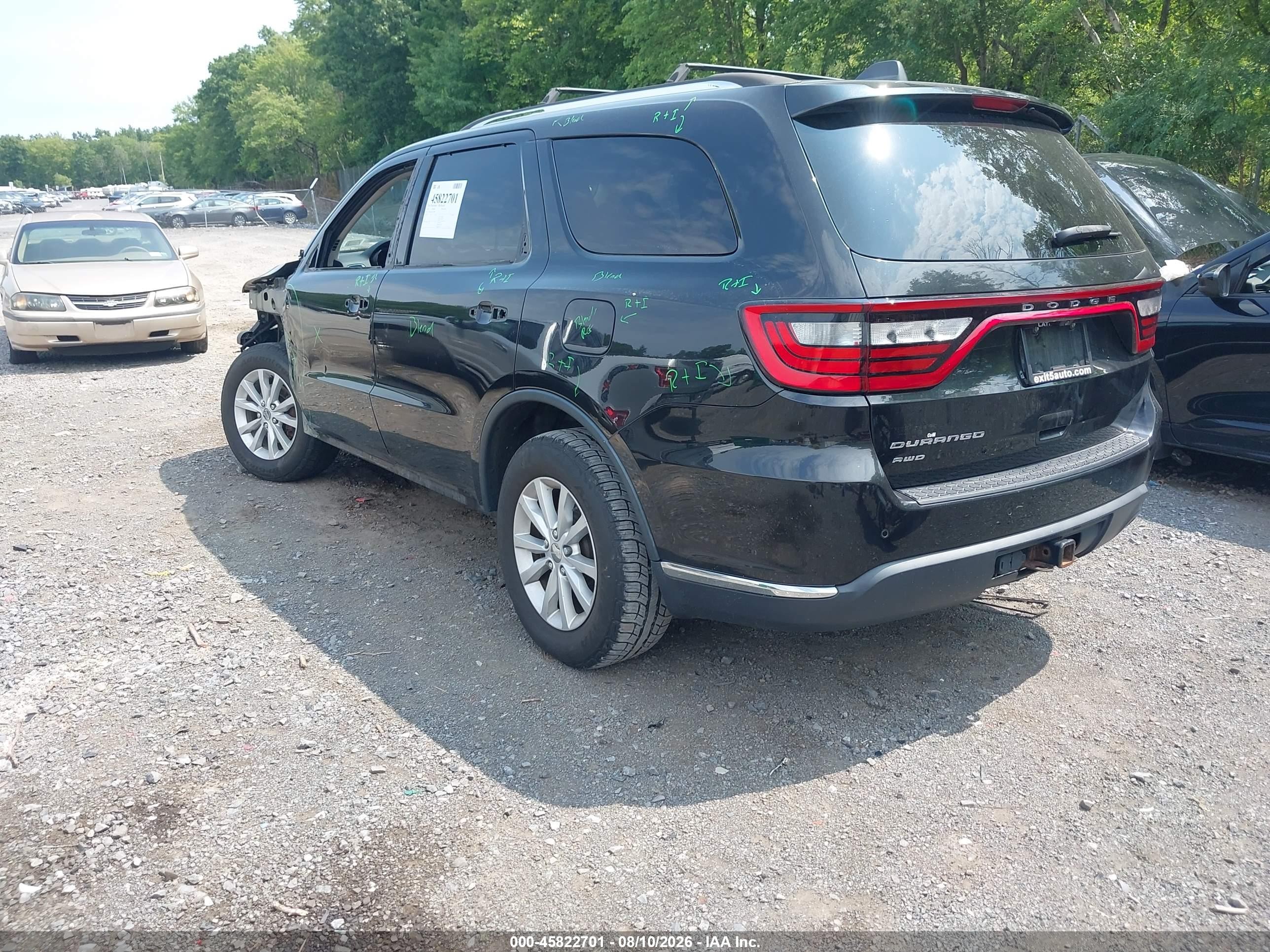 2015 Dodge Durango Sxt Черный vin: 1C4RDJAG8FC709909