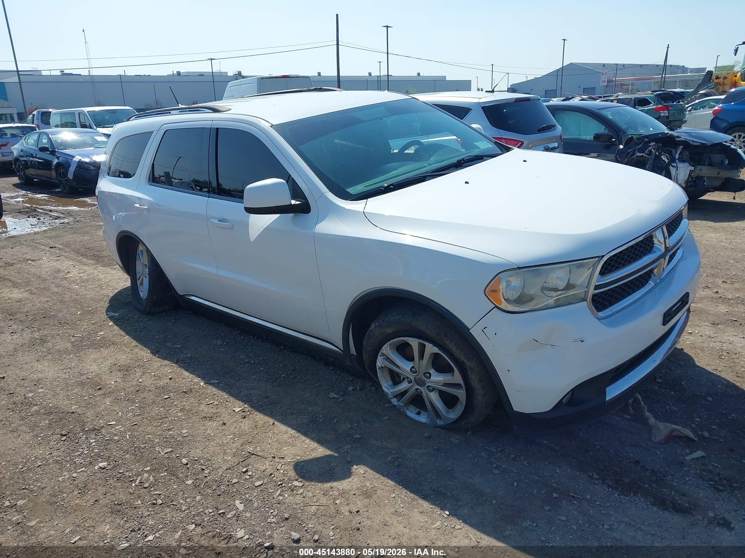 2013 Dodge Durango Sxt White vin: 1C4RDJAG9DC668221