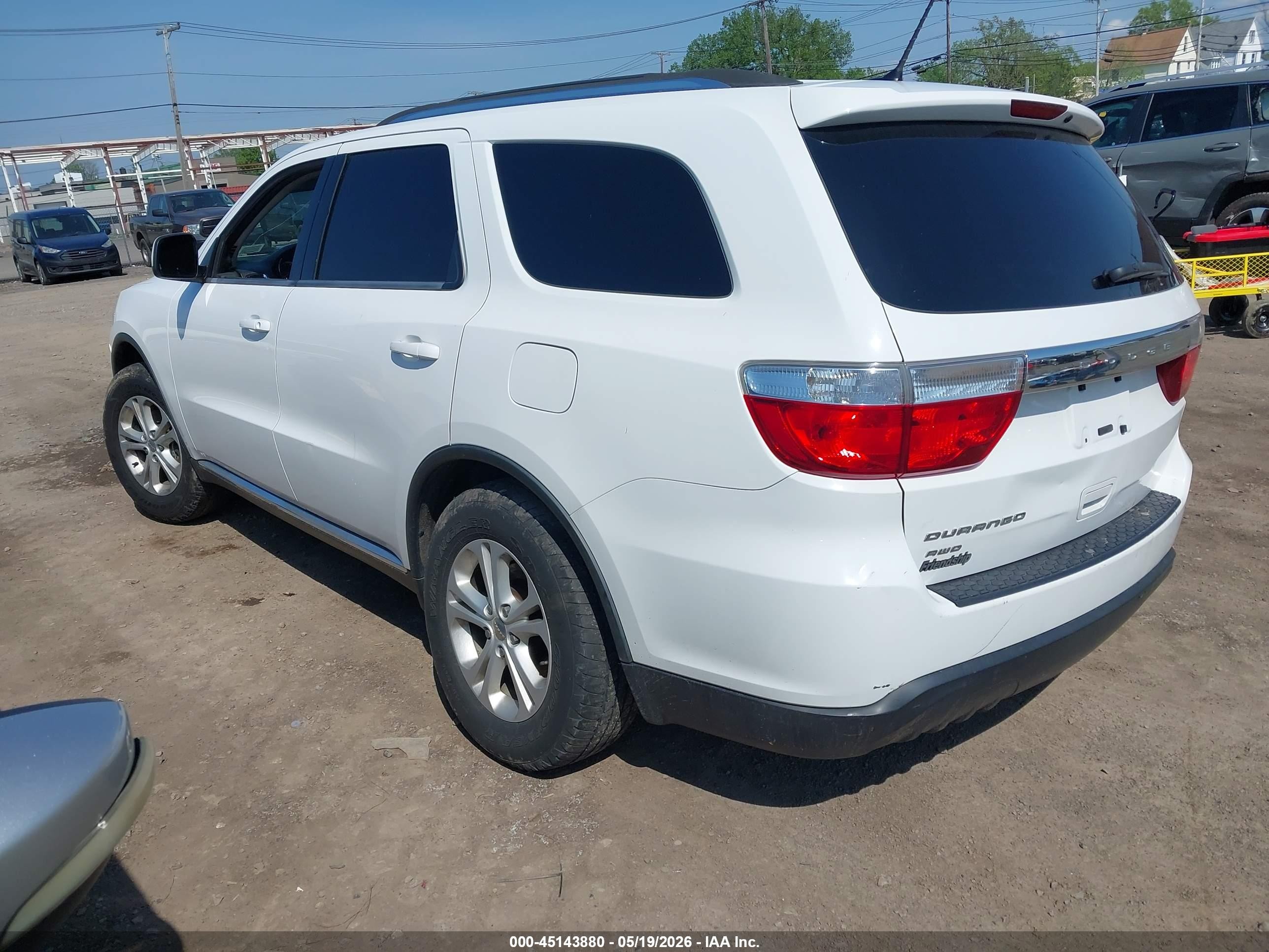2013 Dodge Durango Sxt White vin: 1C4RDJAG9DC668221