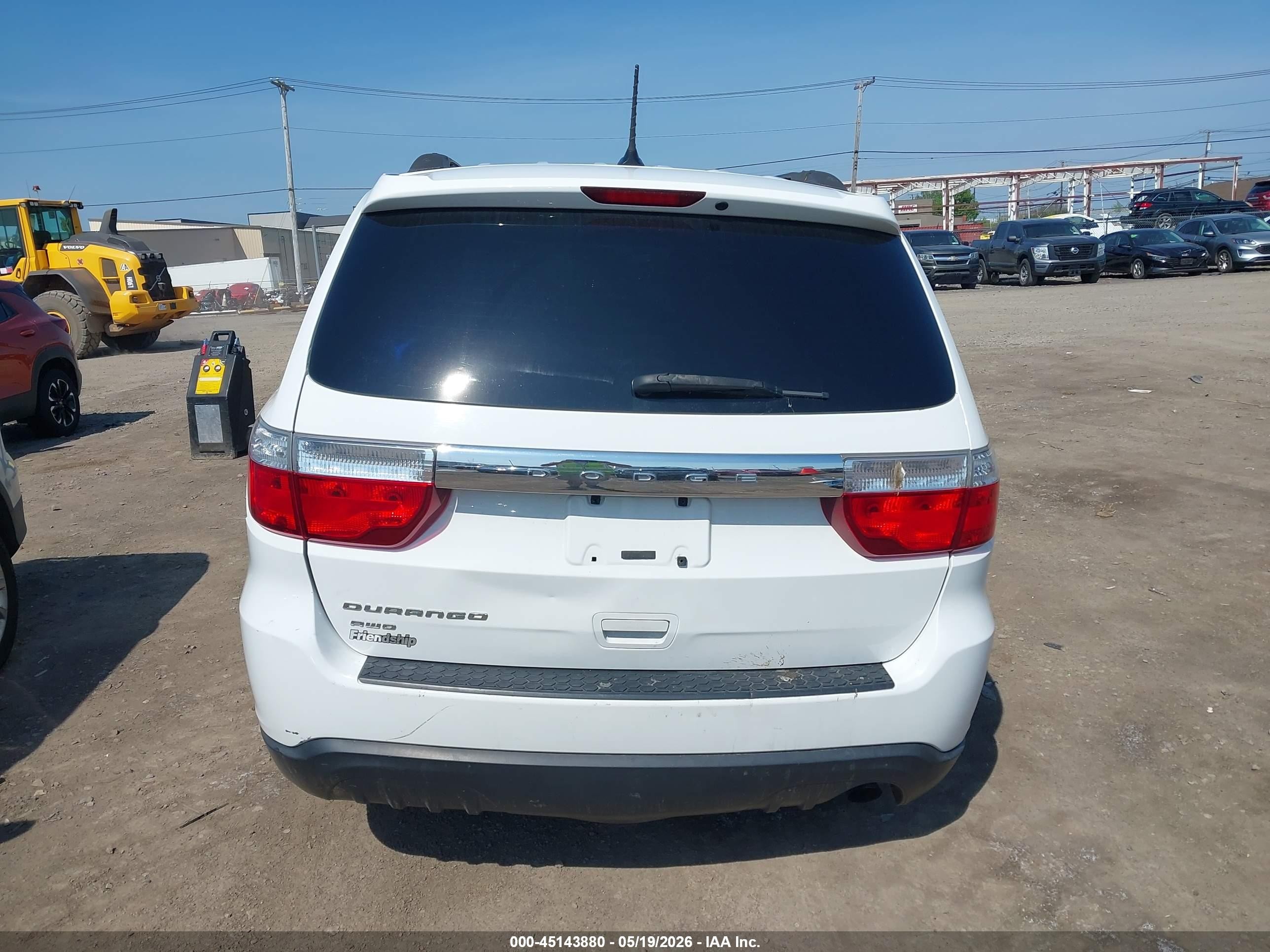 2013 Dodge Durango Sxt White vin: 1C4RDJAG9DC668221