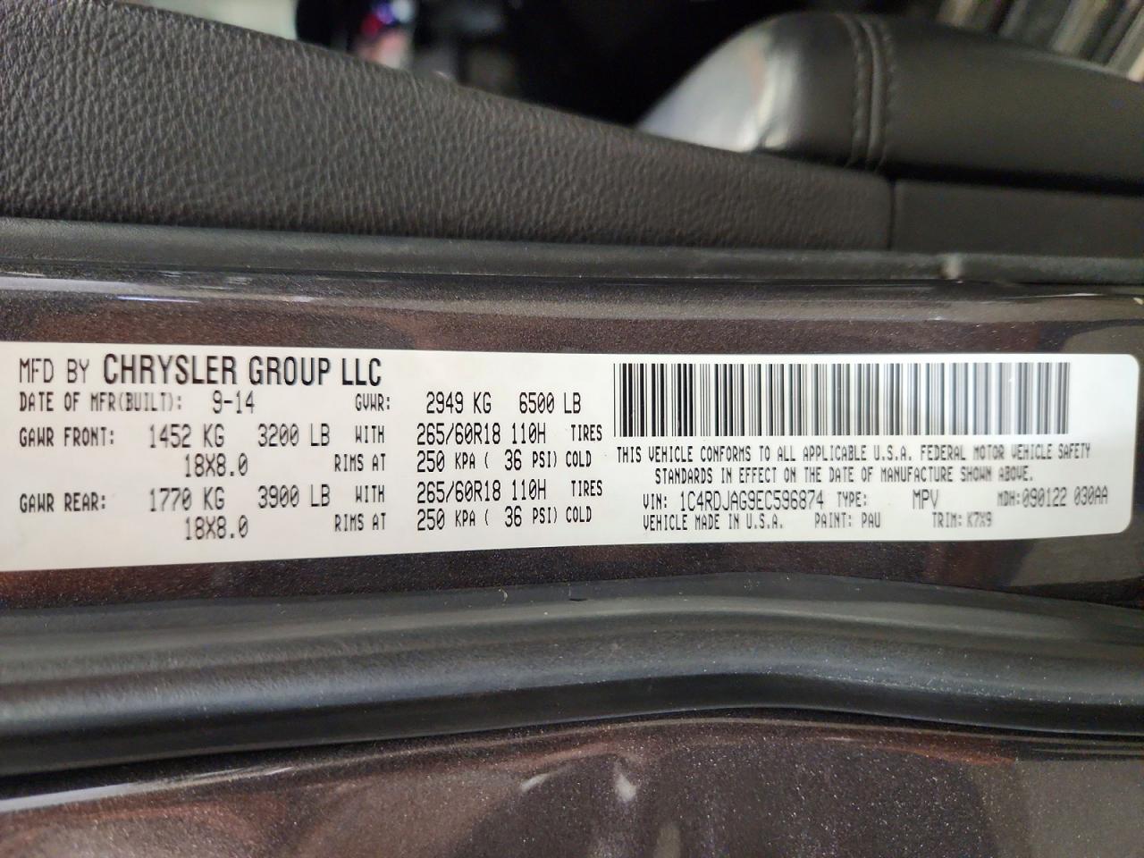 2014 Dodge Durango Sxt Gray vin: 1C4RDJAG9EC596874