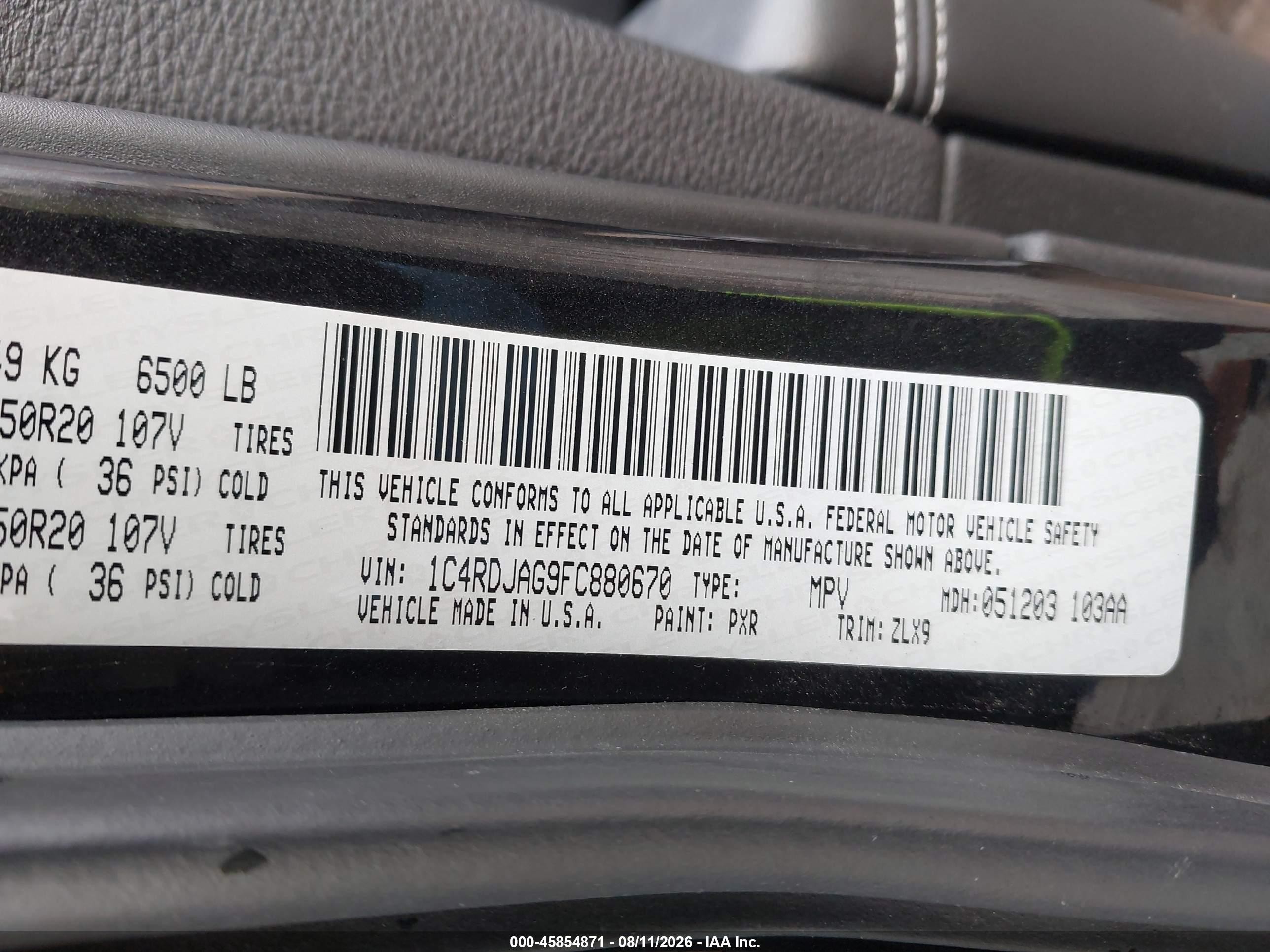 2015 Dodge Durango Sxt Black vin: 1C4RDJAG9FC880670