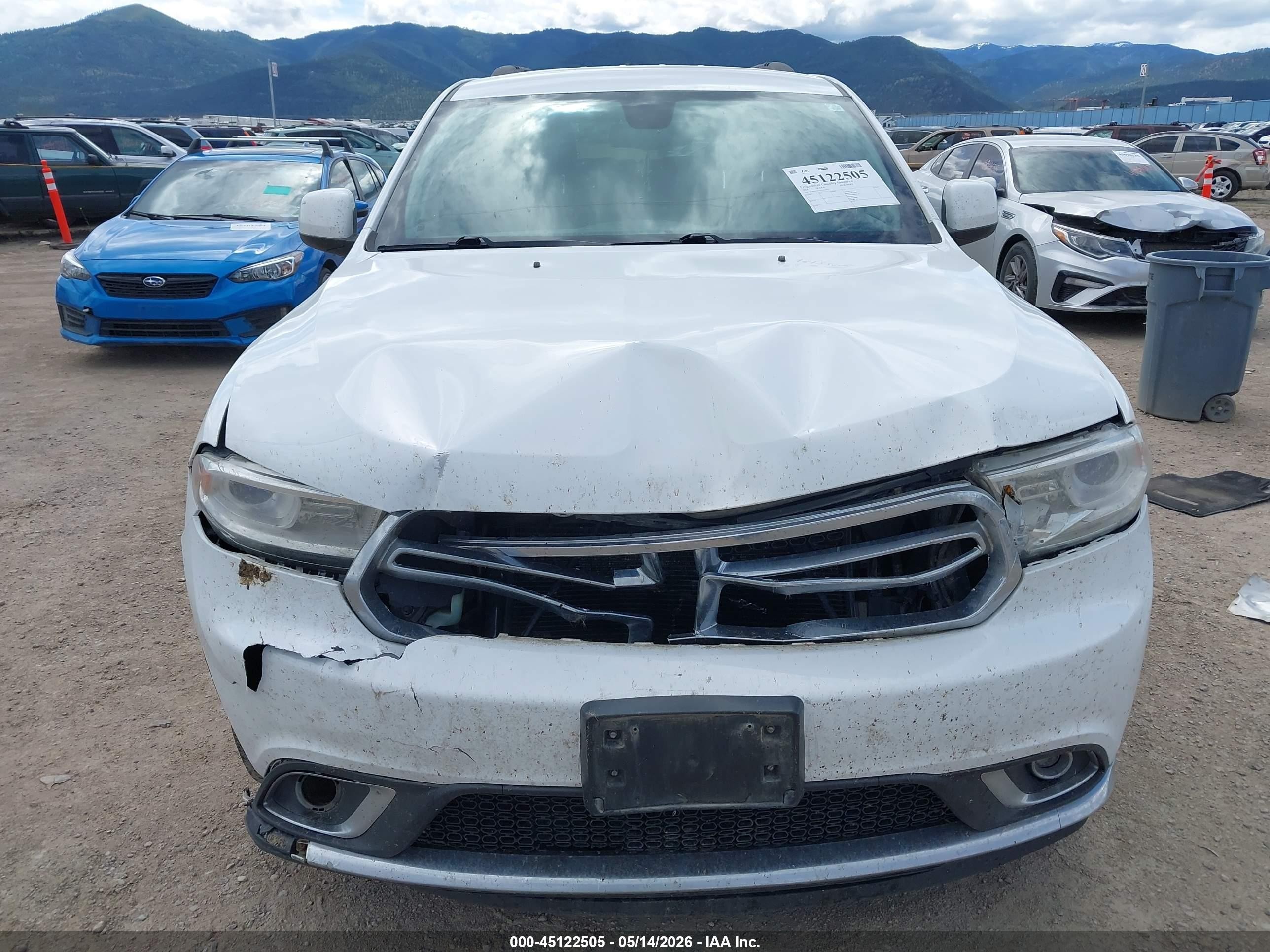 2014 Dodge Durango Sxt White vin: 1C4RDJAGXEC410453