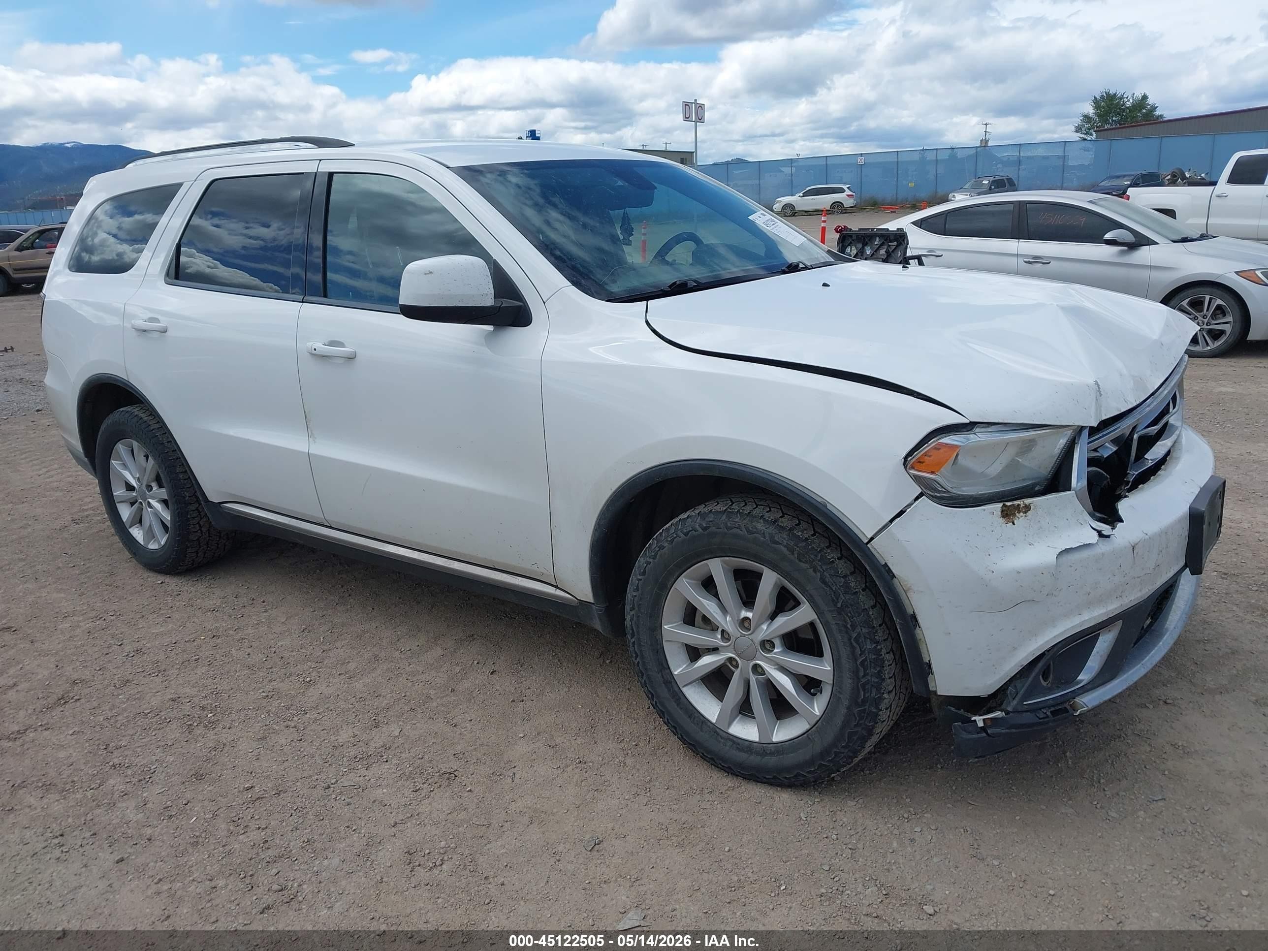 2014 Dodge Durango Sxt White vin: 1C4RDJAGXEC410453