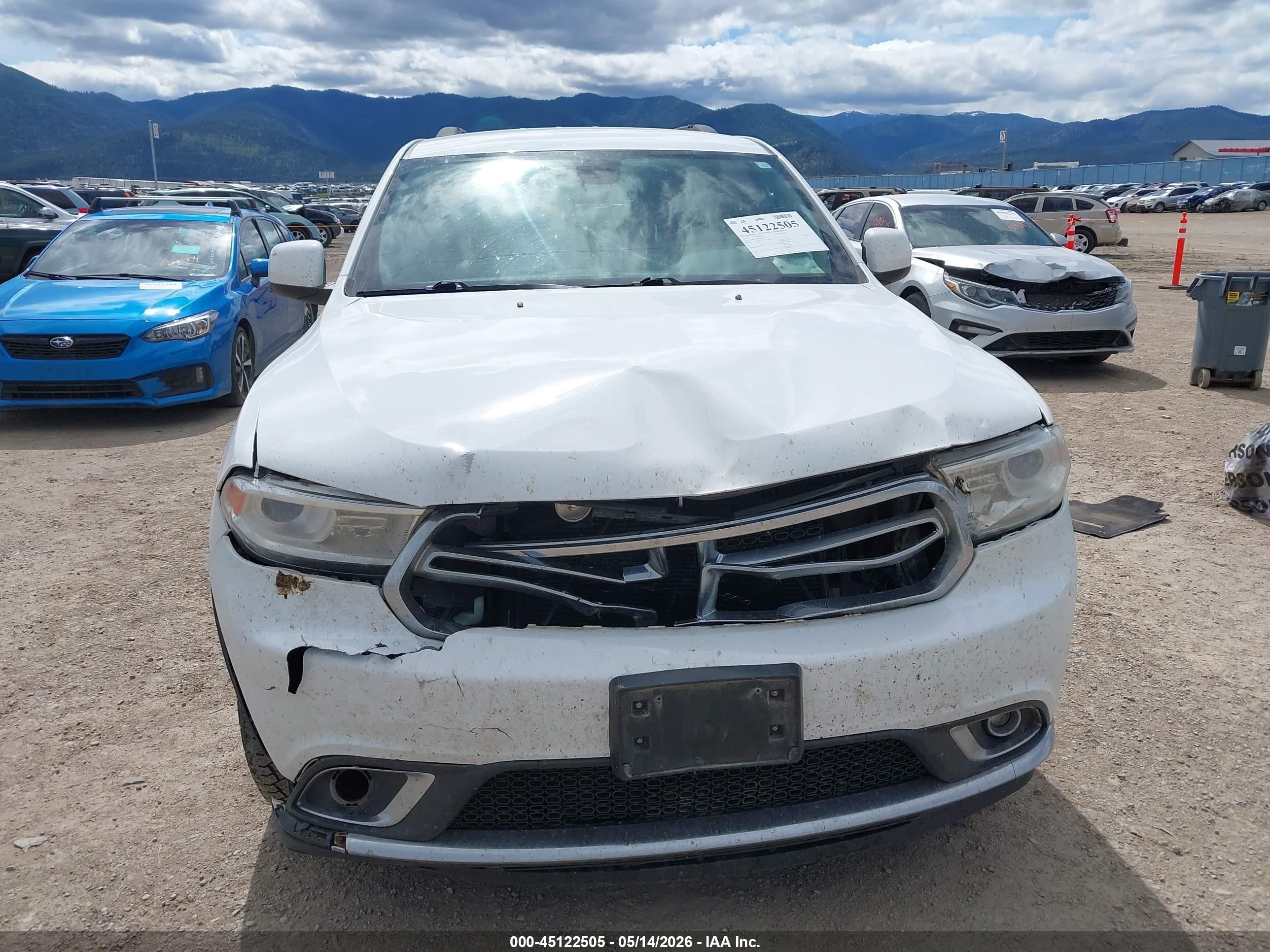 2014 Dodge Durango Sxt White vin: 1C4RDJAGXEC410453