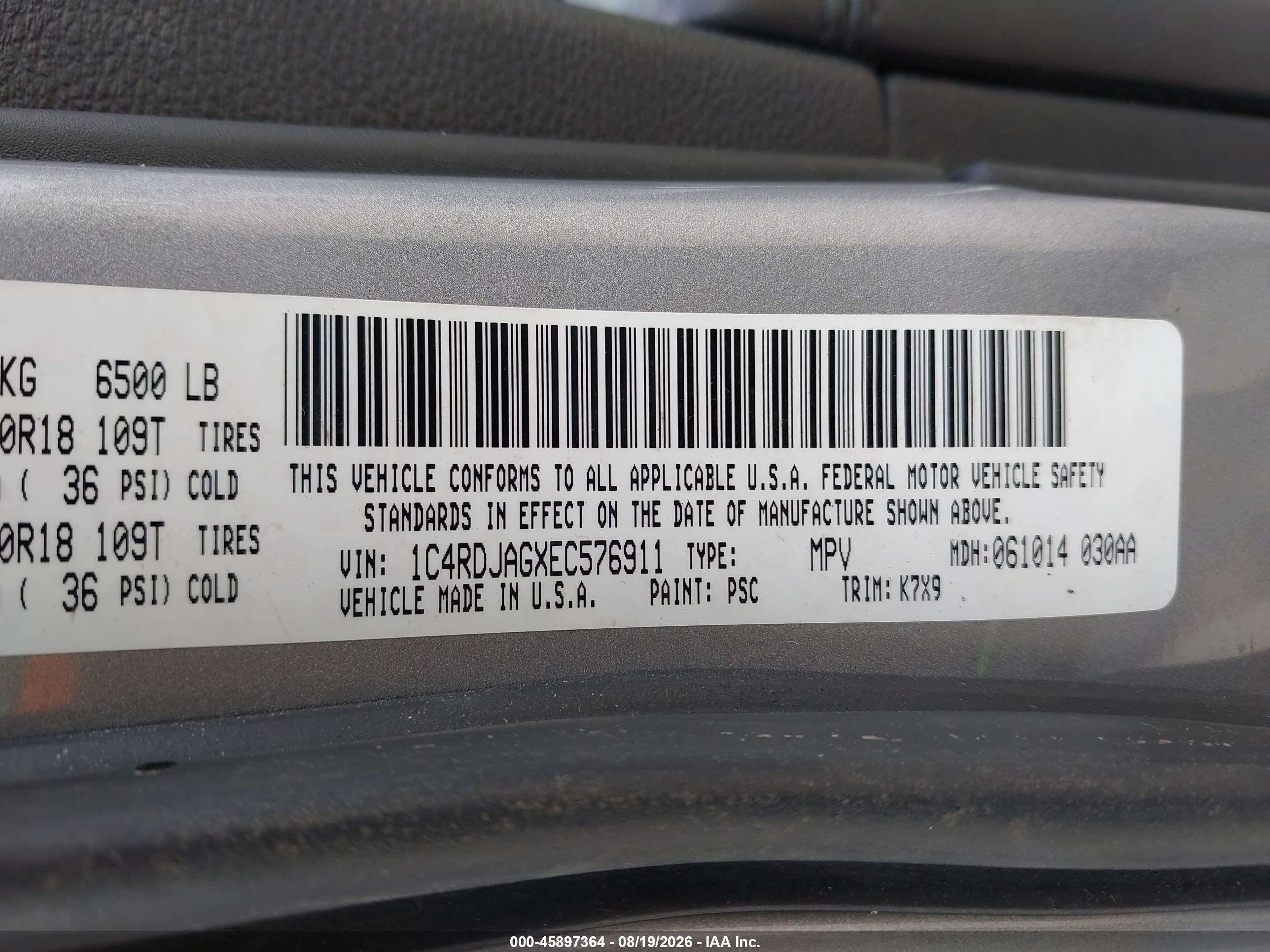 2014 Dodge Durango Sxt Gray vin: 1C4RDJAGXEC576911