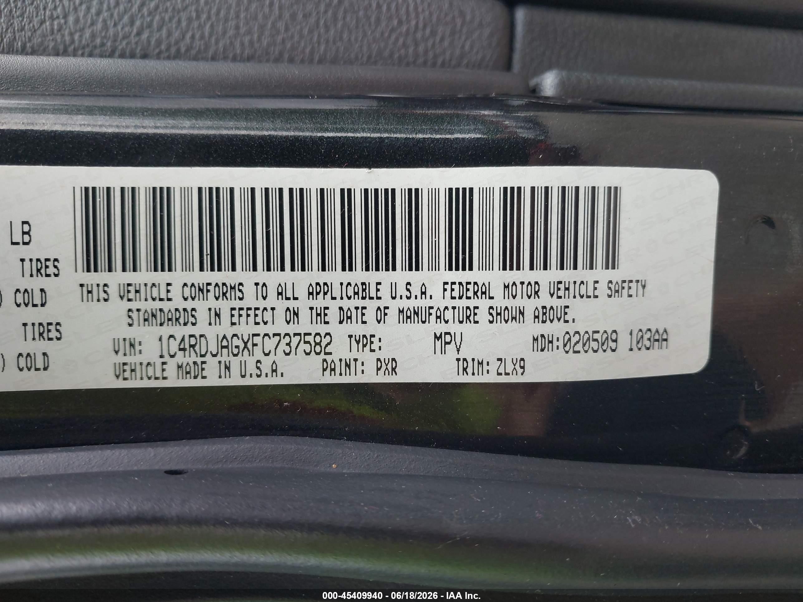 2015 Dodge Durango Sxt Black vin: 1C4RDJAGXFC737582