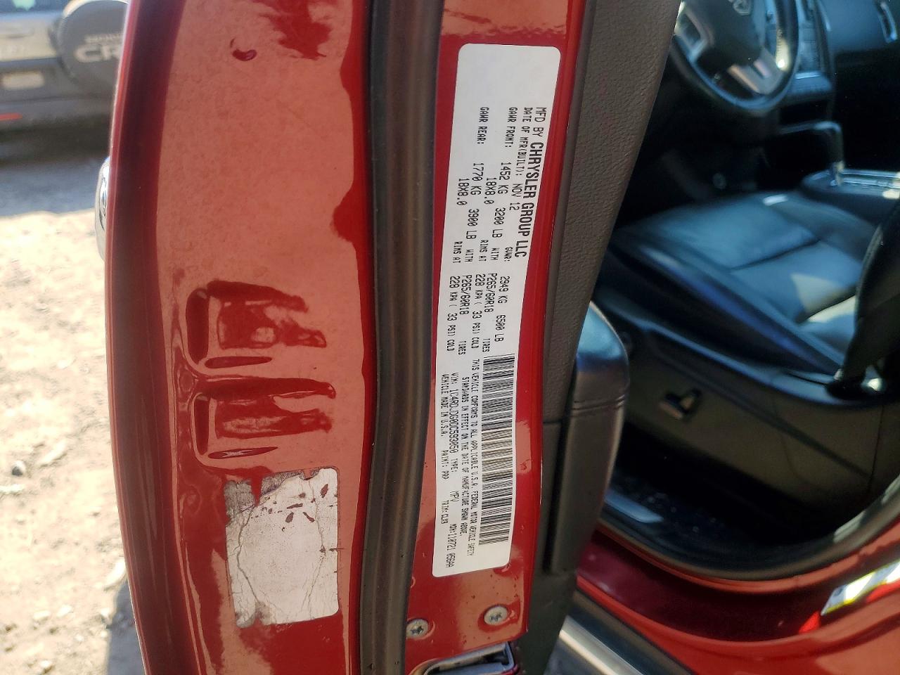 2013 Dodge Durango Crew Burgundy vin: 1C4RDJDG0DC593050
