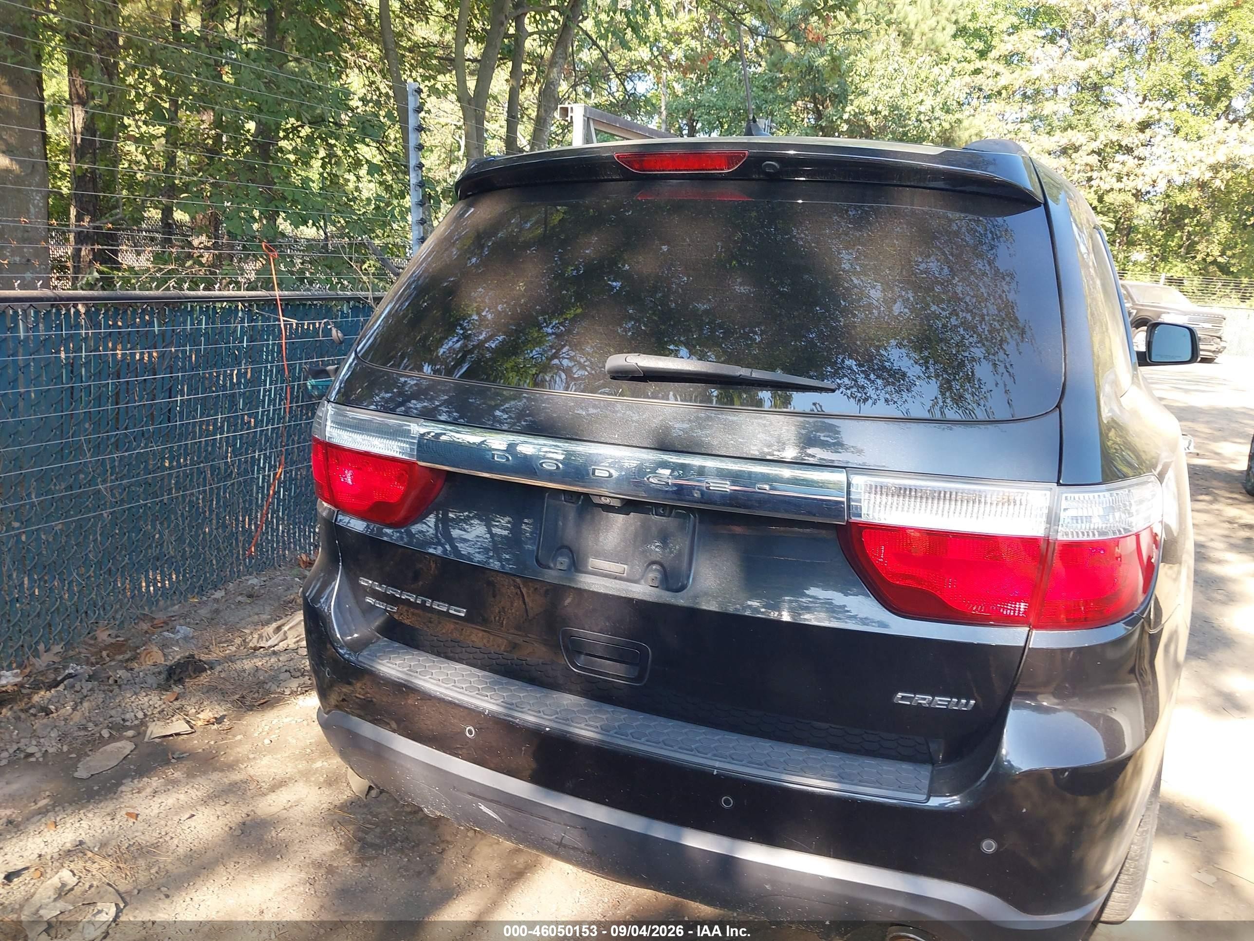 2013 Dodge Durango Crew Black vin: 1C4RDJDG0DC699126