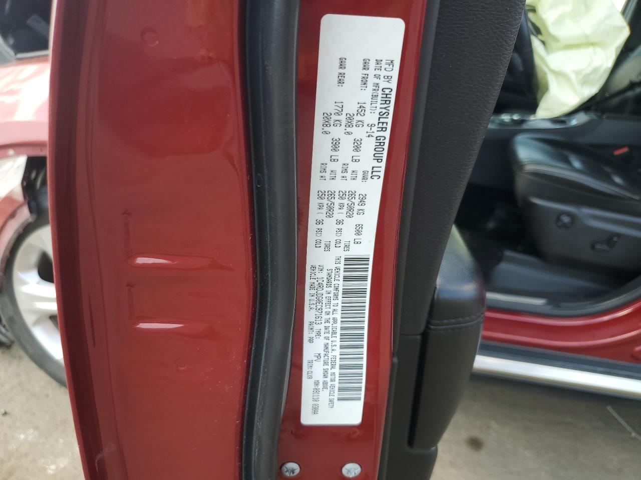 2014 Dodge Durango Limited Burgundy vin: 1C4RDJDG0EC971613