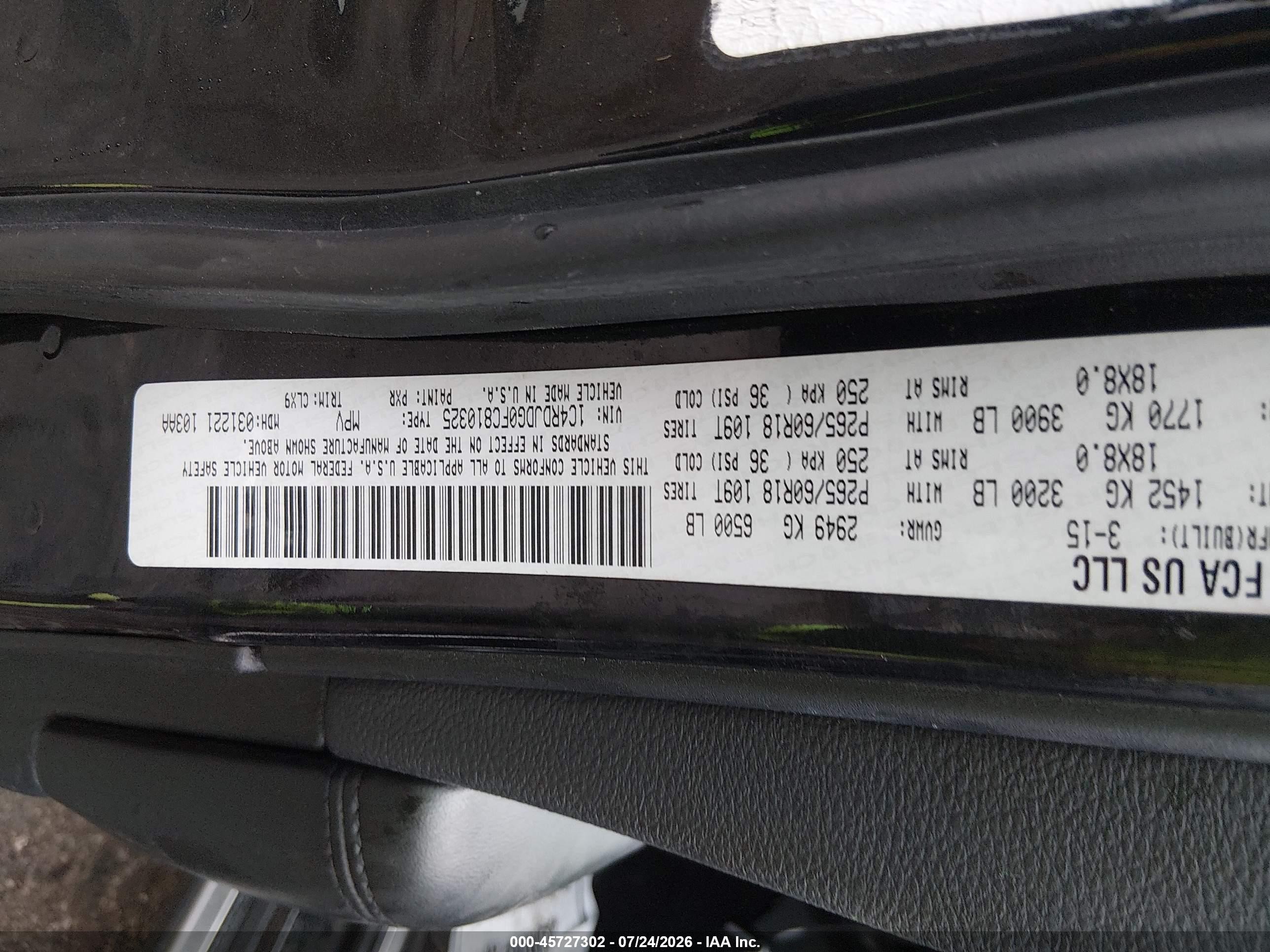 2015 Dodge Durango Limited Black vin: 1C4RDJDG0FC810325