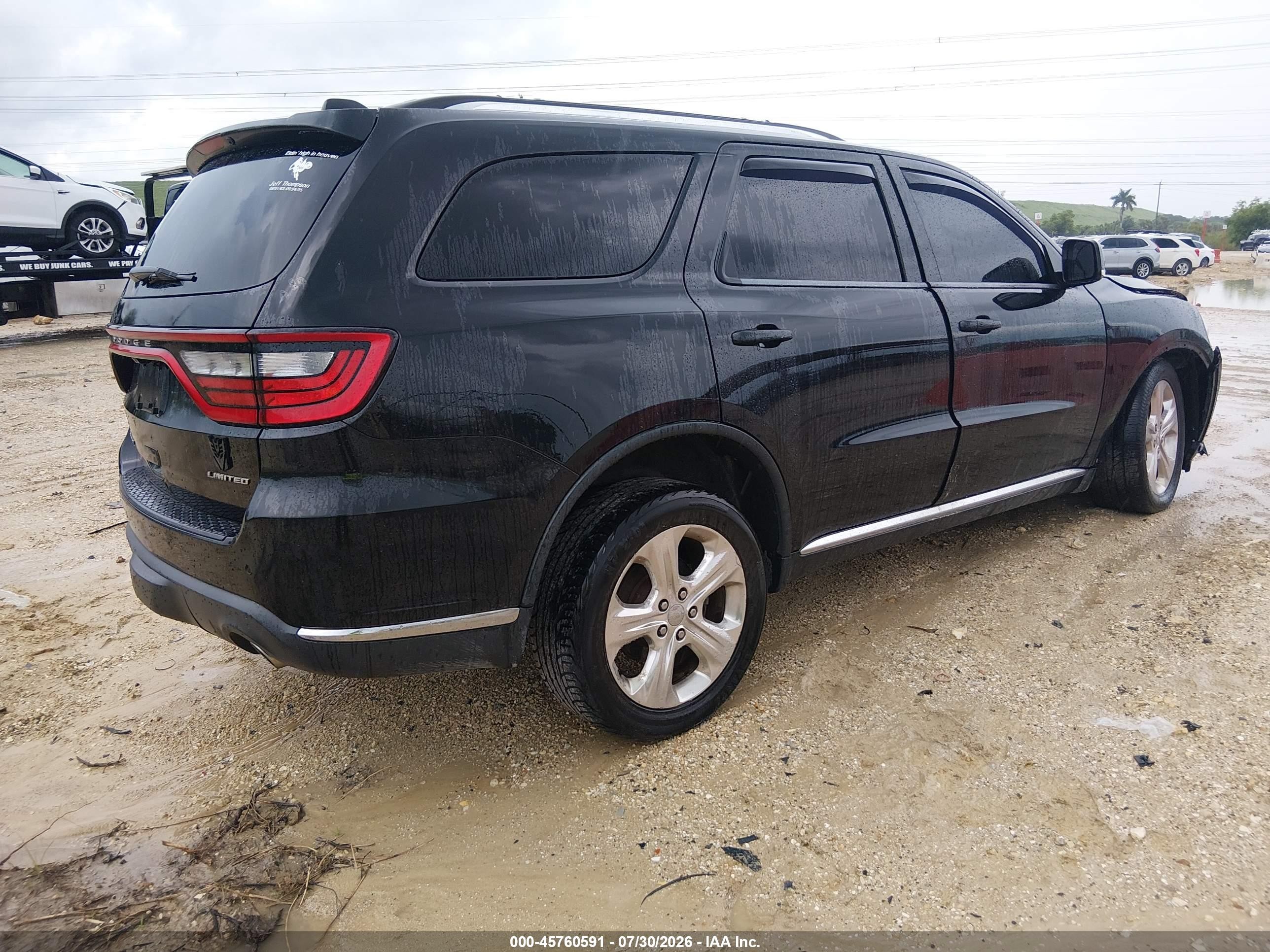 2015 Dodge Durango Limited Black vin: 1C4RDJDG0FC870038