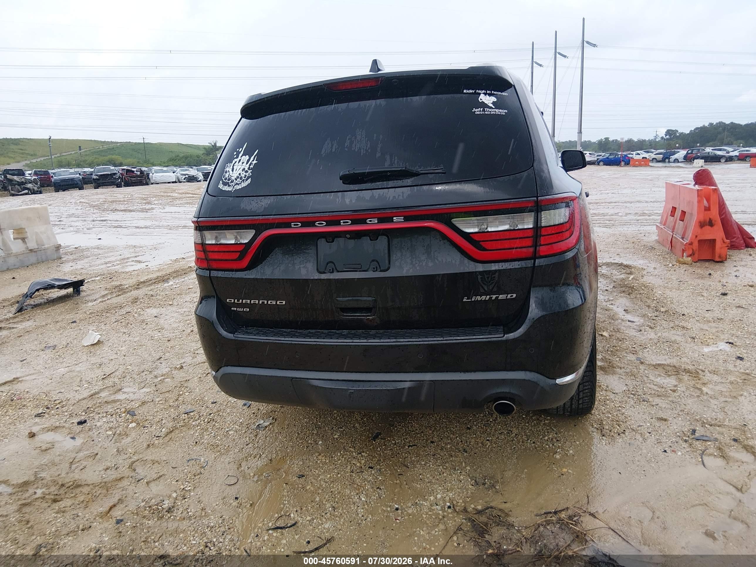 2015 Dodge Durango Limited Black vin: 1C4RDJDG0FC870038
