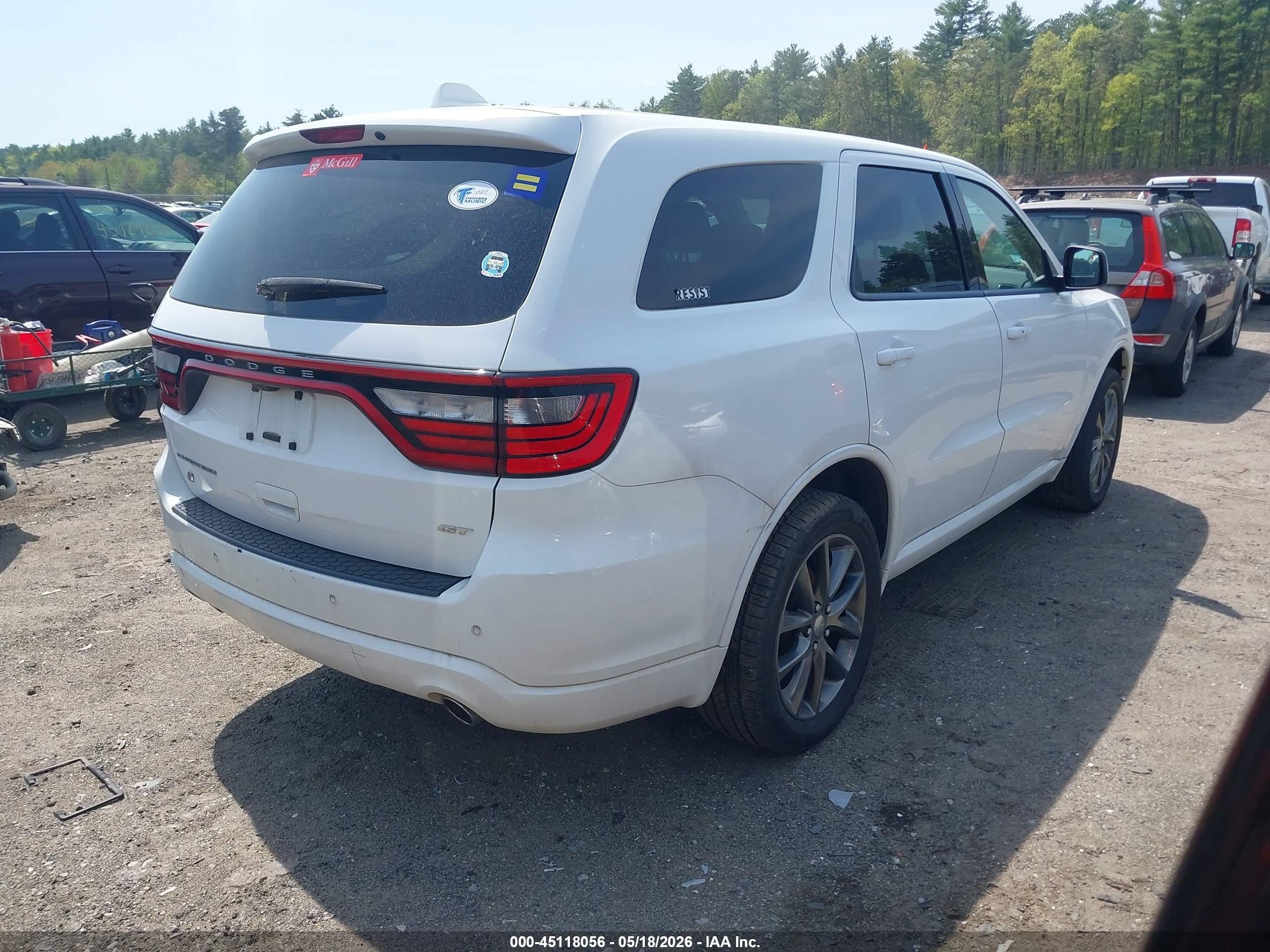 2018 Dodge Durango Gt Awd White vin: 1C4RDJDG0JC102049