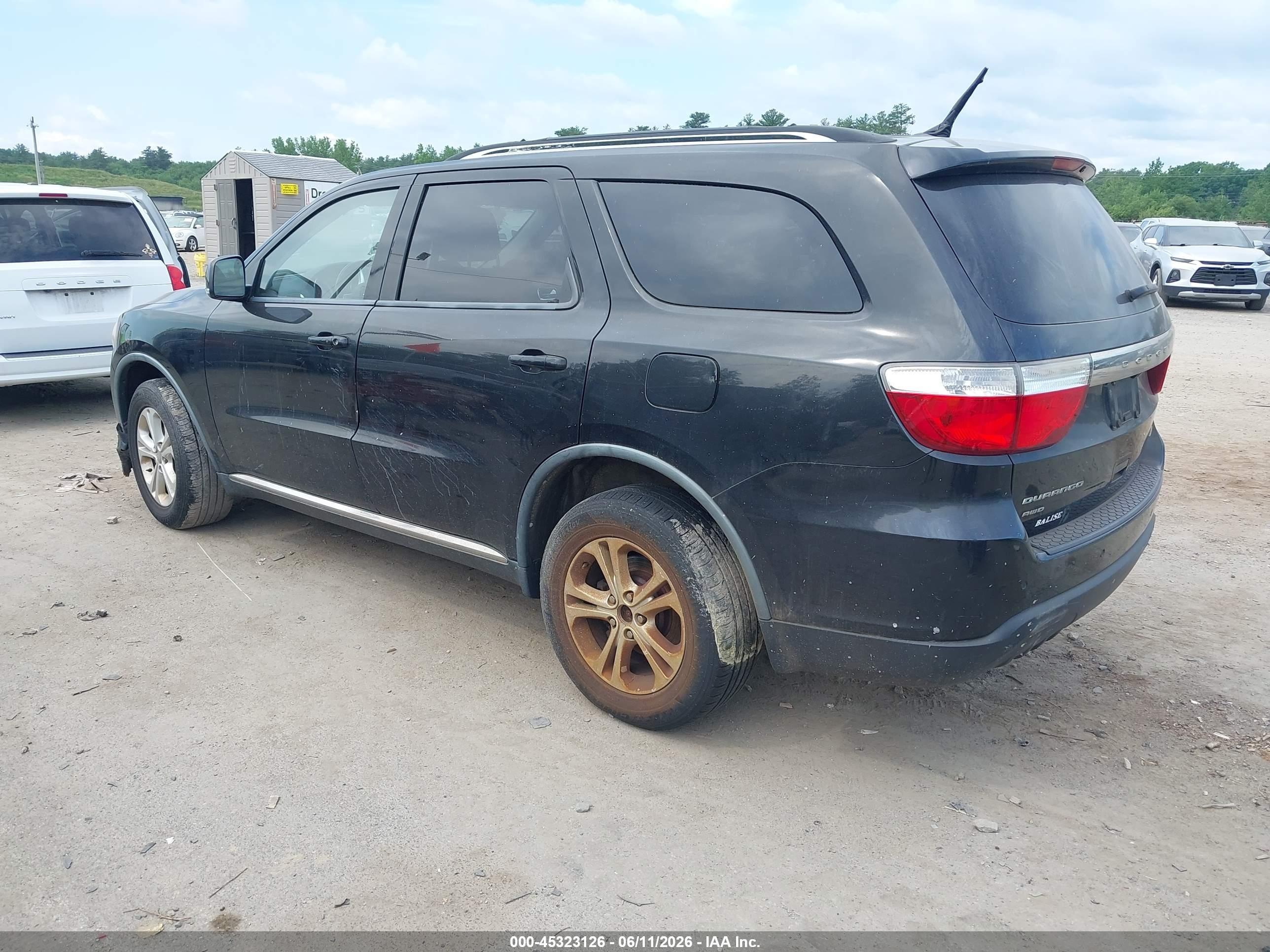 2012 Dodge Durango Crew Black vin: 1C4RDJDG1CC182884
