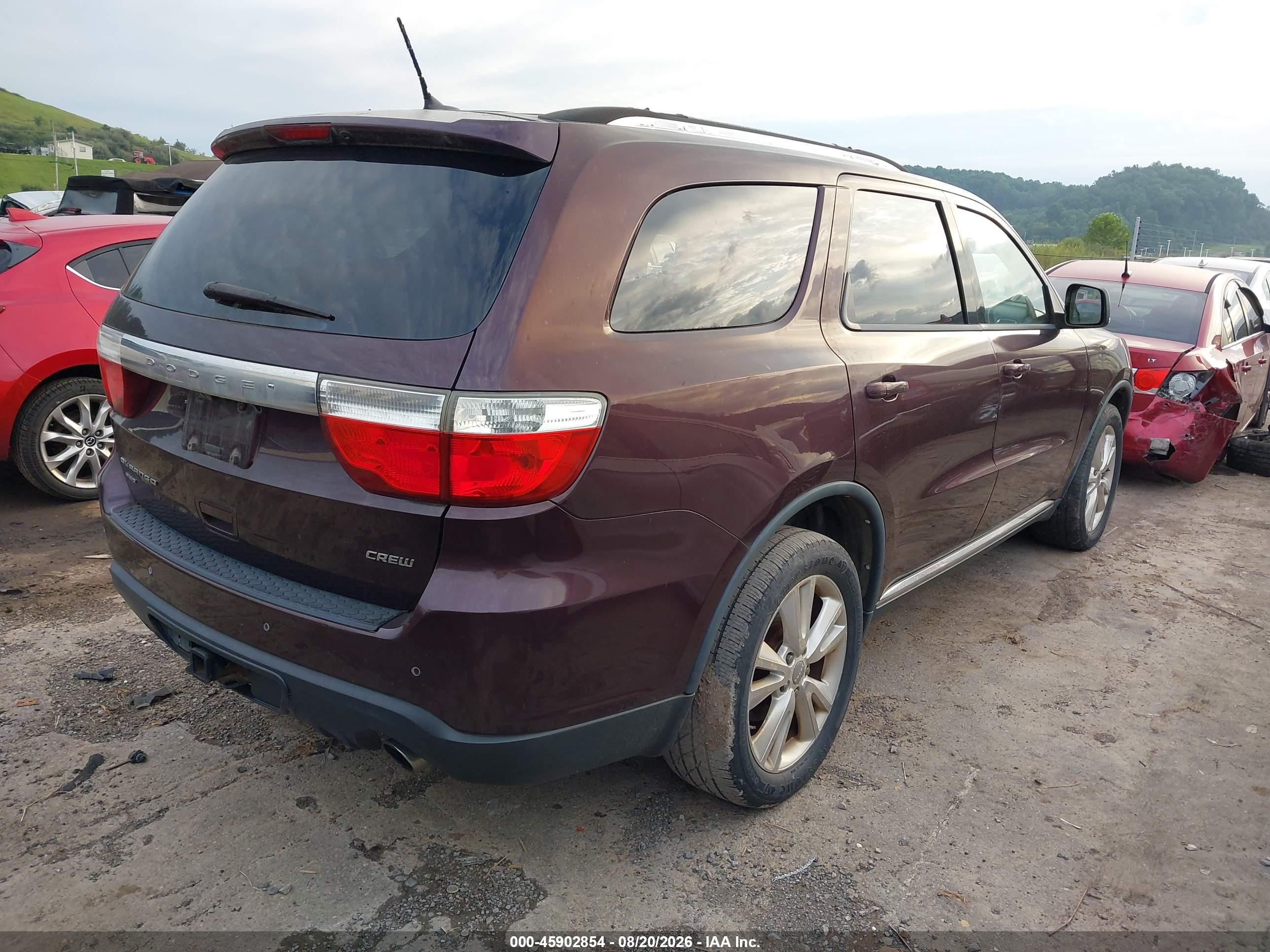 2012 Dodge Durango Crew Burgundy vin: 1C4RDJDG1CC267028
