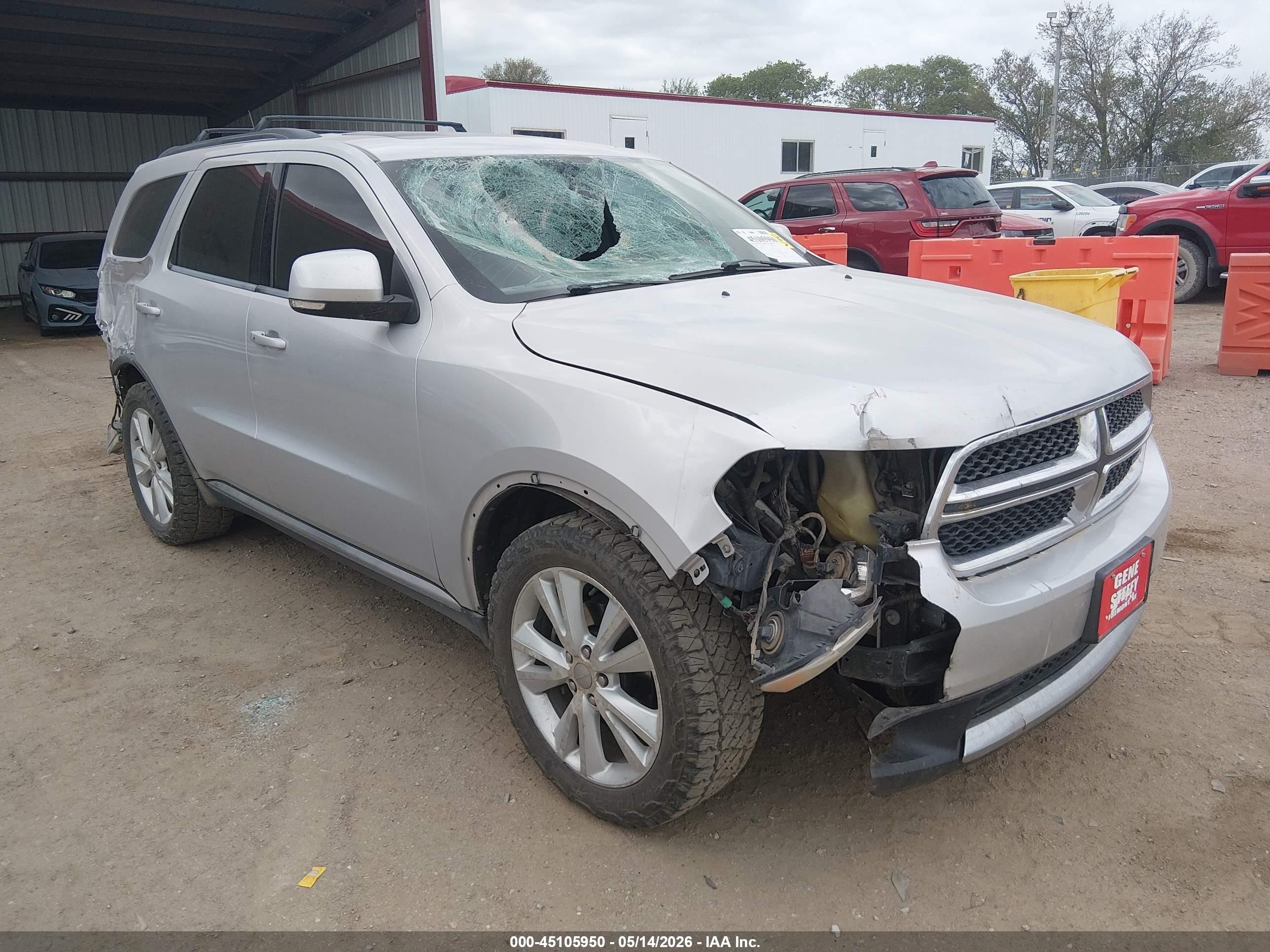 2012 Dodge Durango Crew Silver vin: 1C4RDJDG1CC301419