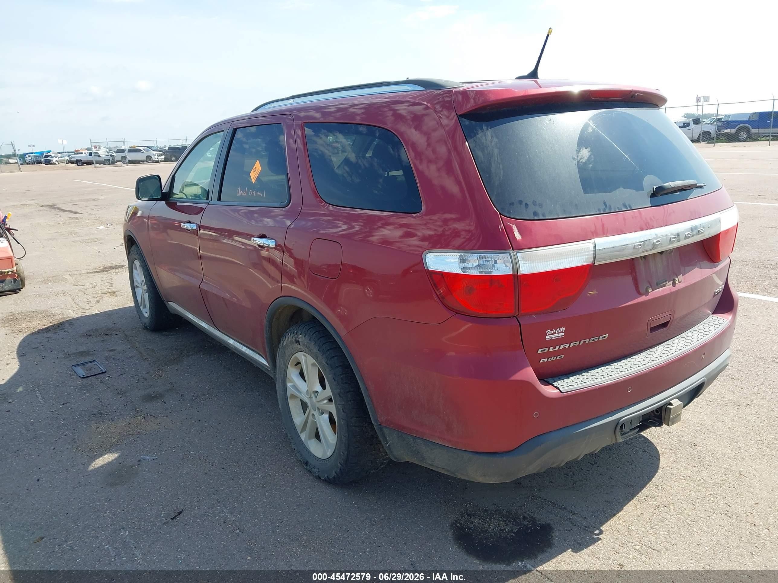 2013 Dodge Durango Crew Red vin: 1C4RDJDG1DC663395