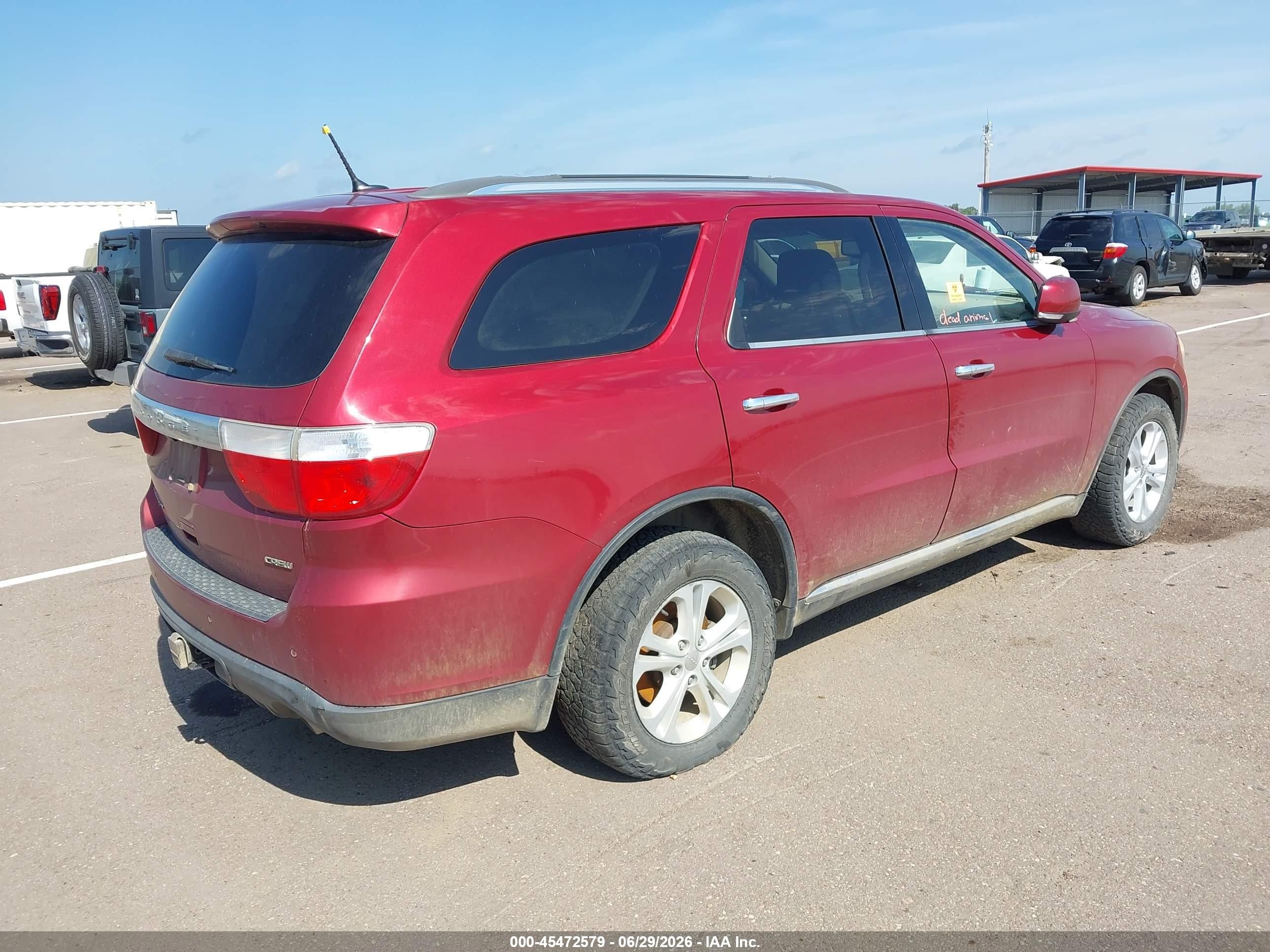2013 Dodge Durango Crew Red vin: 1C4RDJDG1DC663395