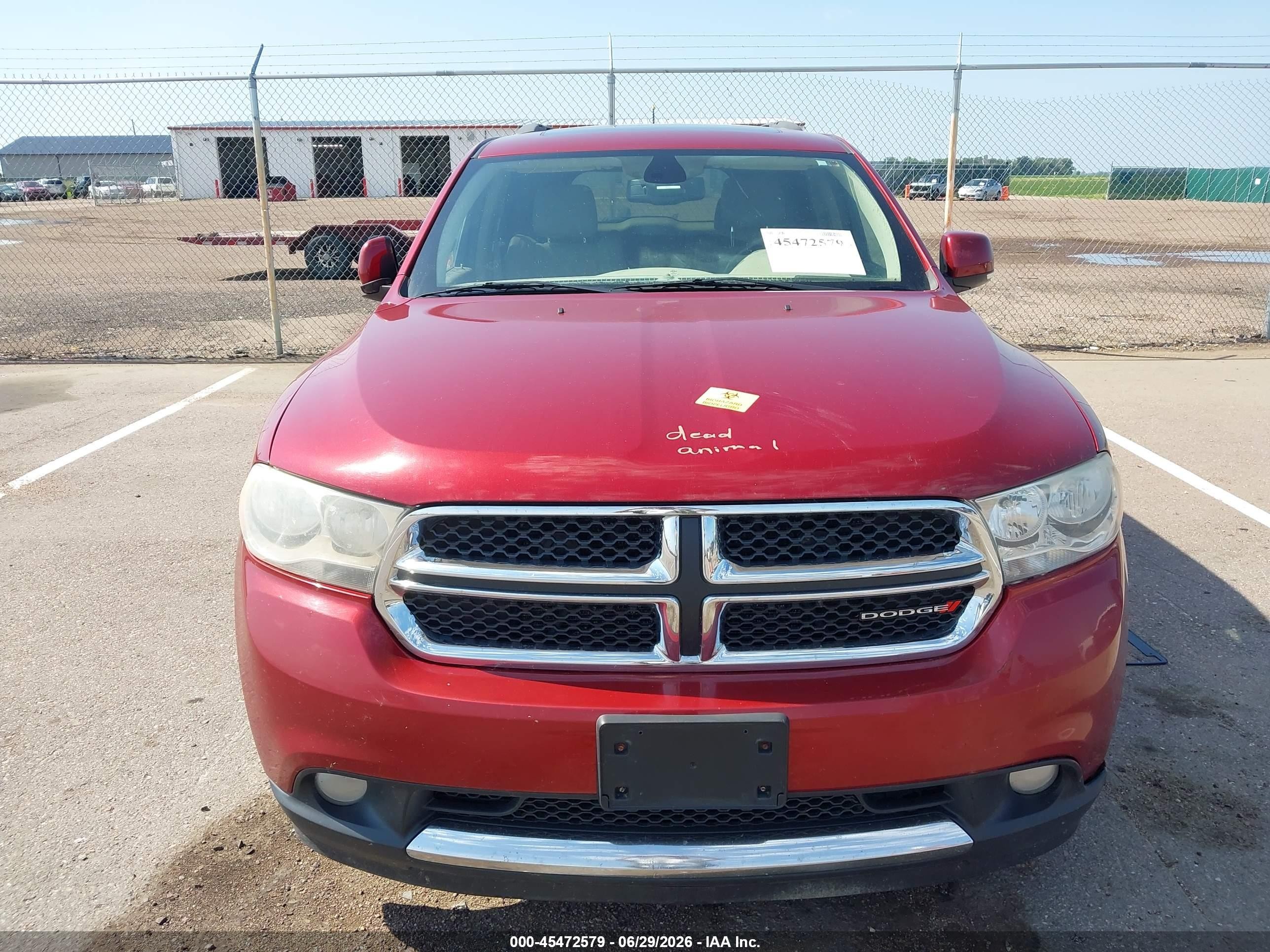 2013 Dodge Durango Crew Red vin: 1C4RDJDG1DC663395