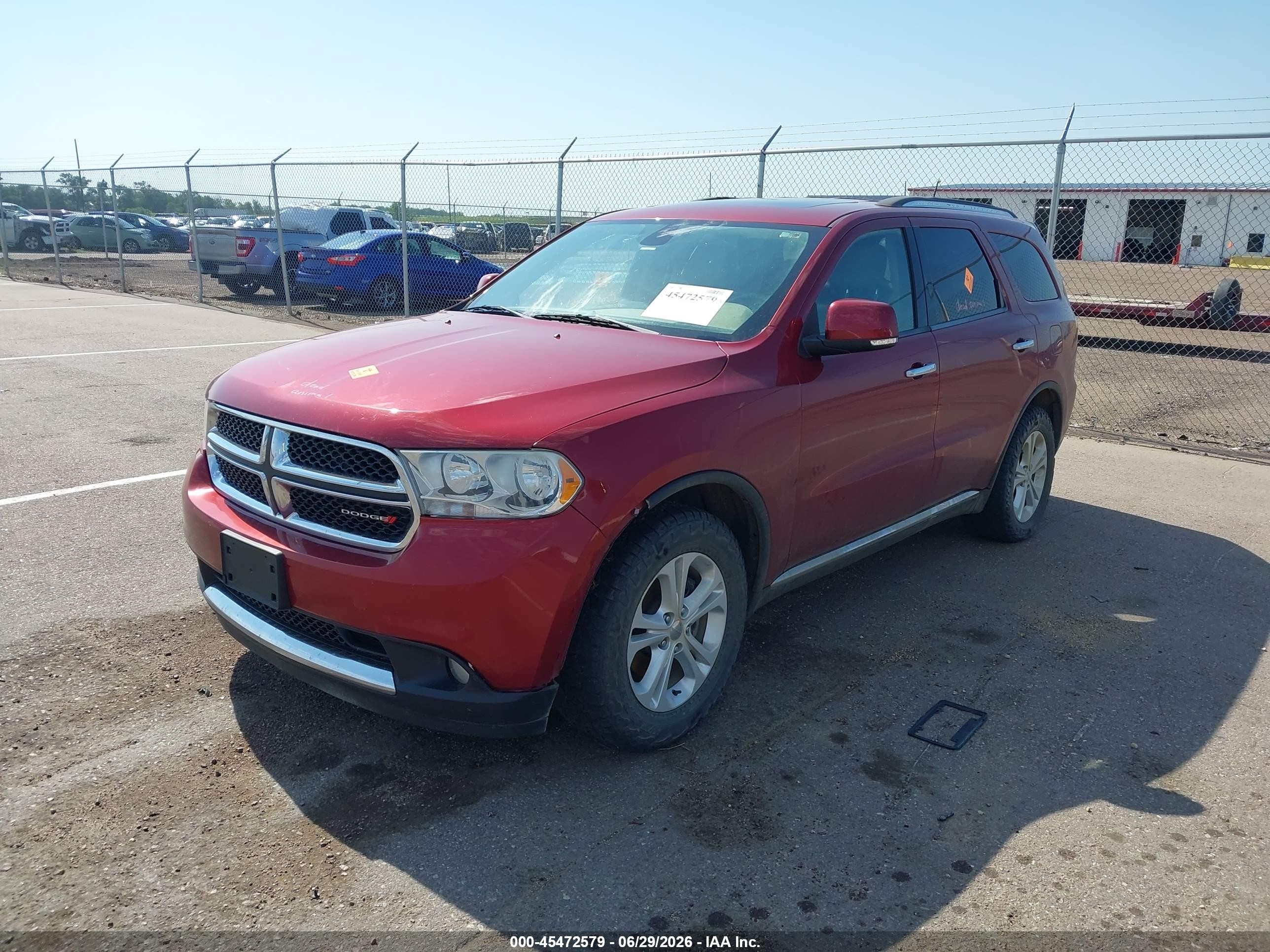 2013 Dodge Durango Crew Red vin: 1C4RDJDG1DC663395