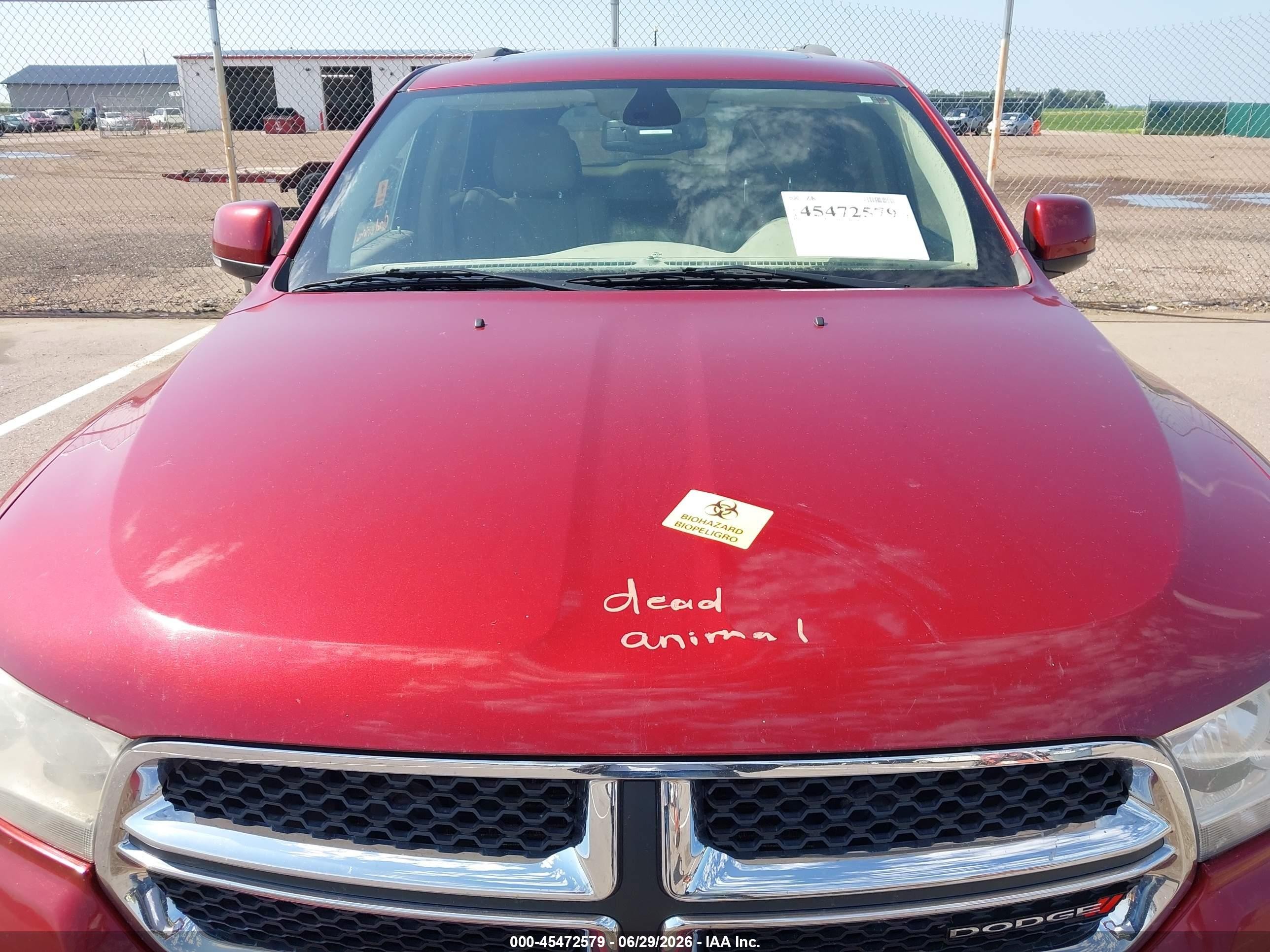 2013 Dodge Durango Crew Red vin: 1C4RDJDG1DC663395