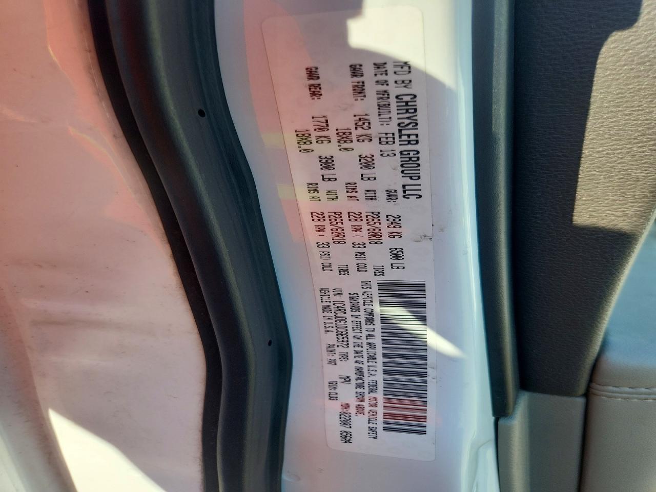 2013 Dodge Durango Crew White vin: 1C4RDJDG1DC665972
