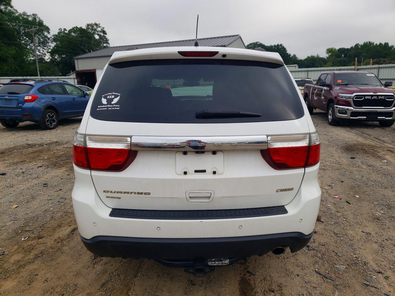2013 Dodge Durango Crew White vin: 1C4RDJDG1DC672727